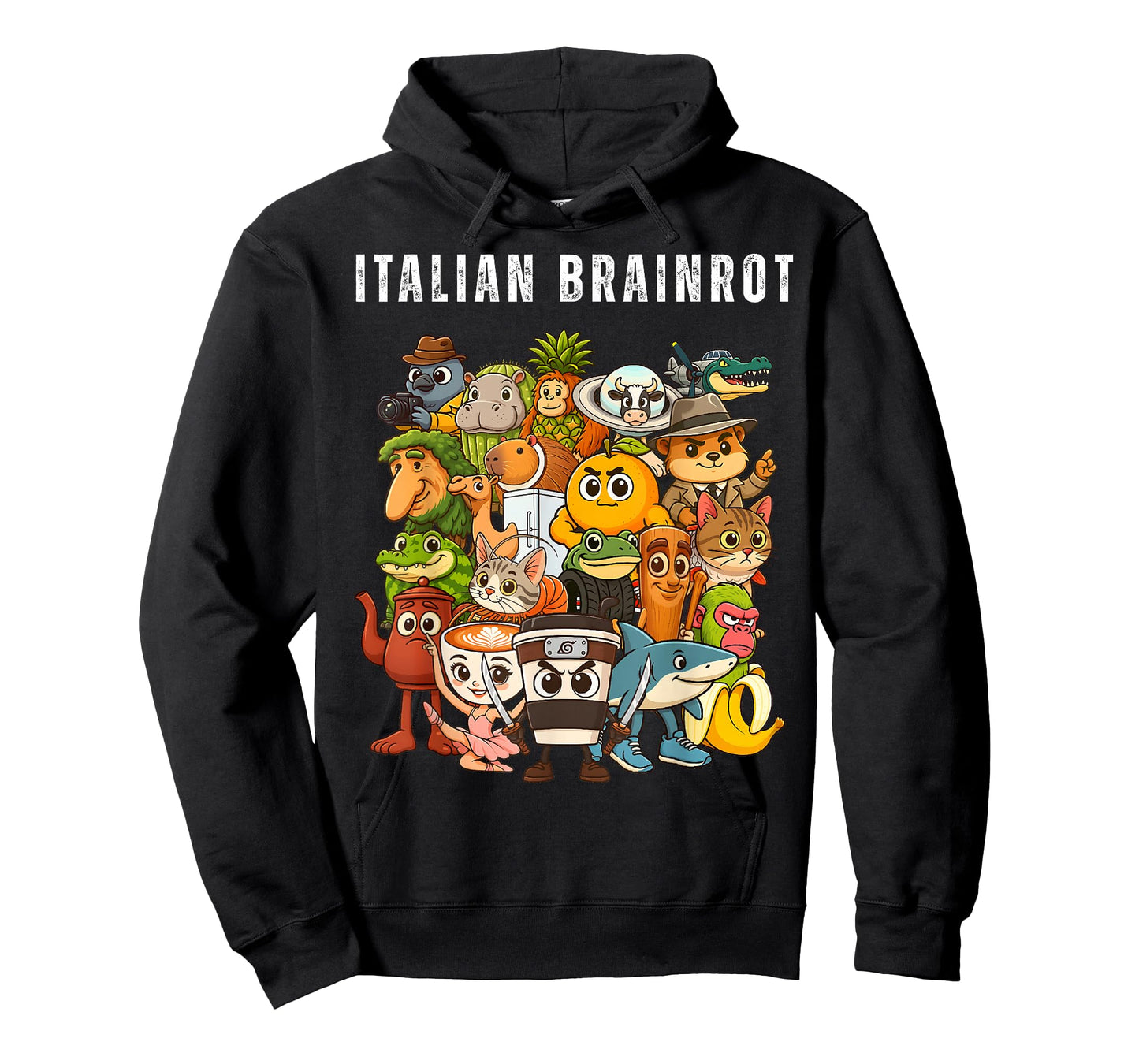 Italian Brainrot Meme Characters Cute Anime Pastel Art Kids T-Shirt