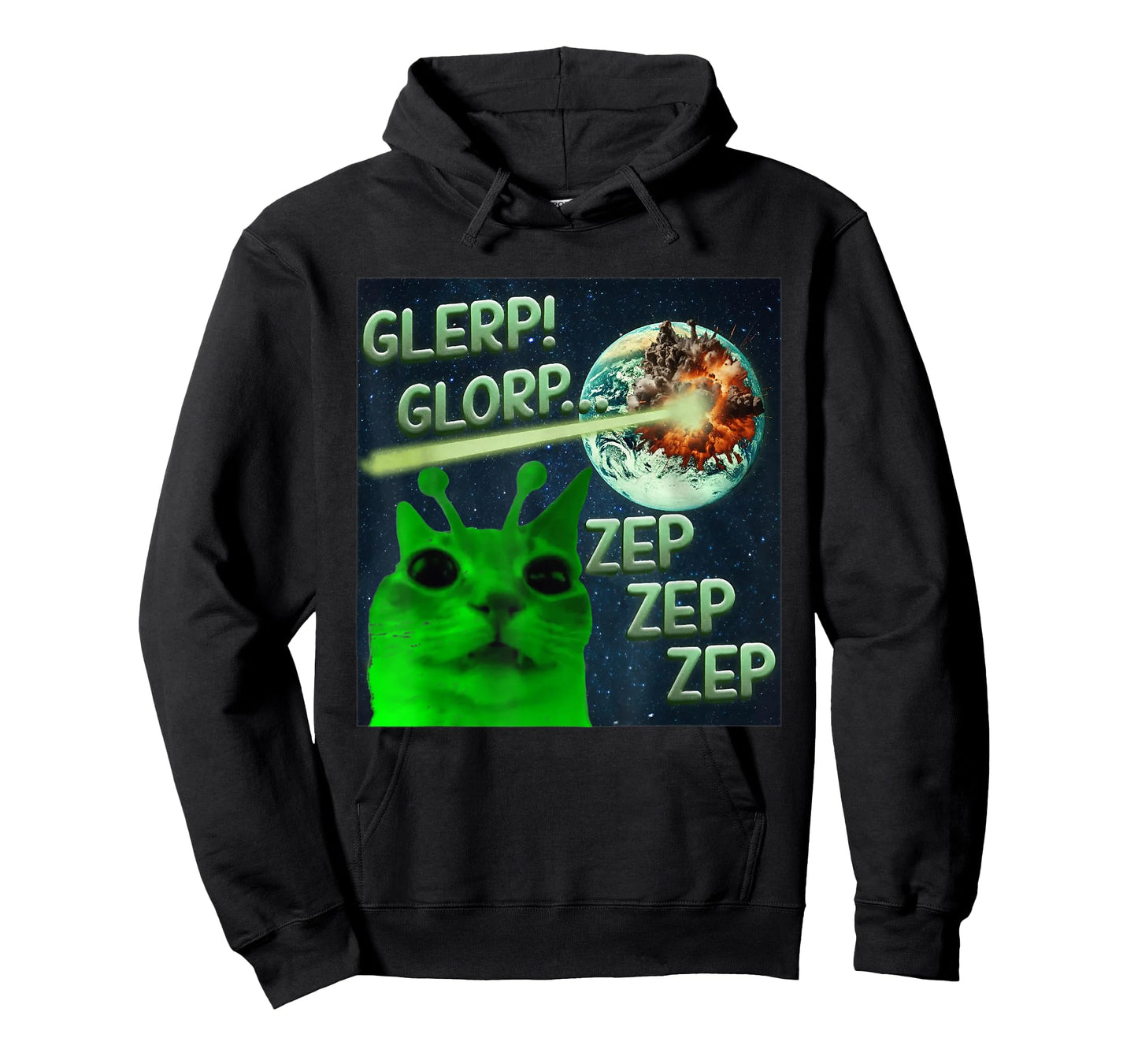 Glerp Glorp Funny Alien Cat Meme Weird Brainrot Men Women T-Shirt