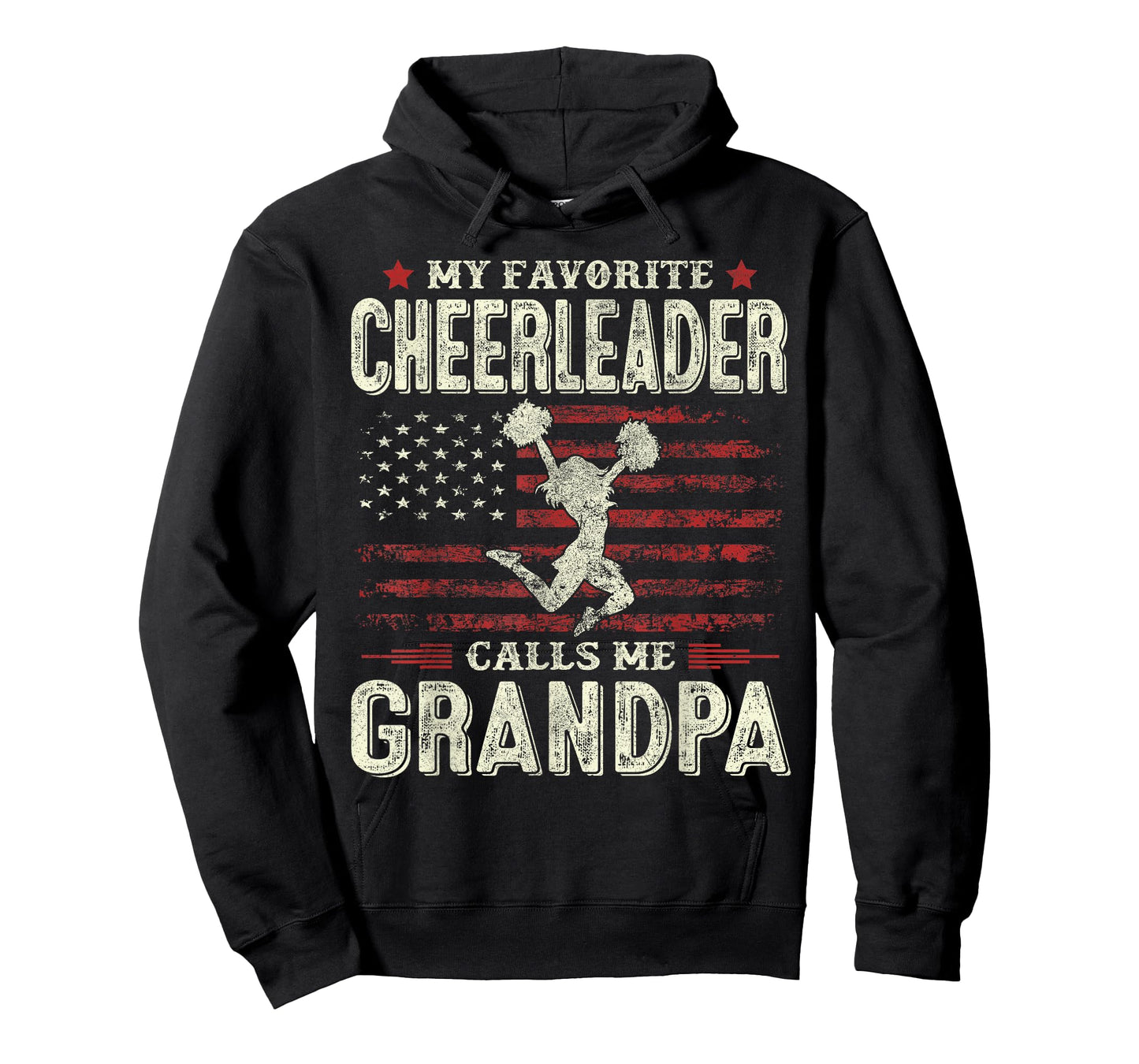My Favorite Cheerleader Calls Me Grandpa Flag Cheer Grandpa T-Shirt