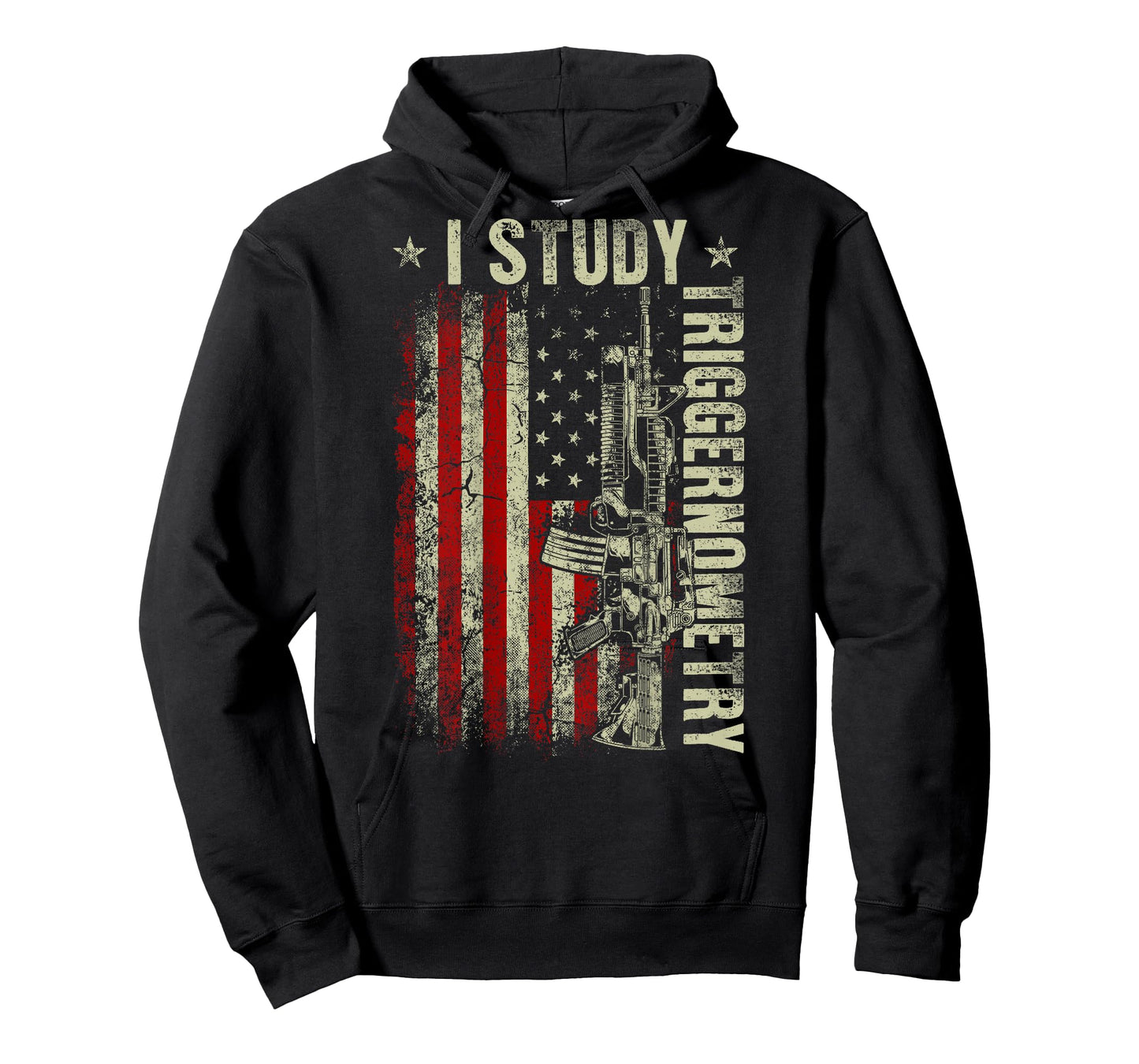 I Study Triggernometry Gun American Flag On Back T-Shirt