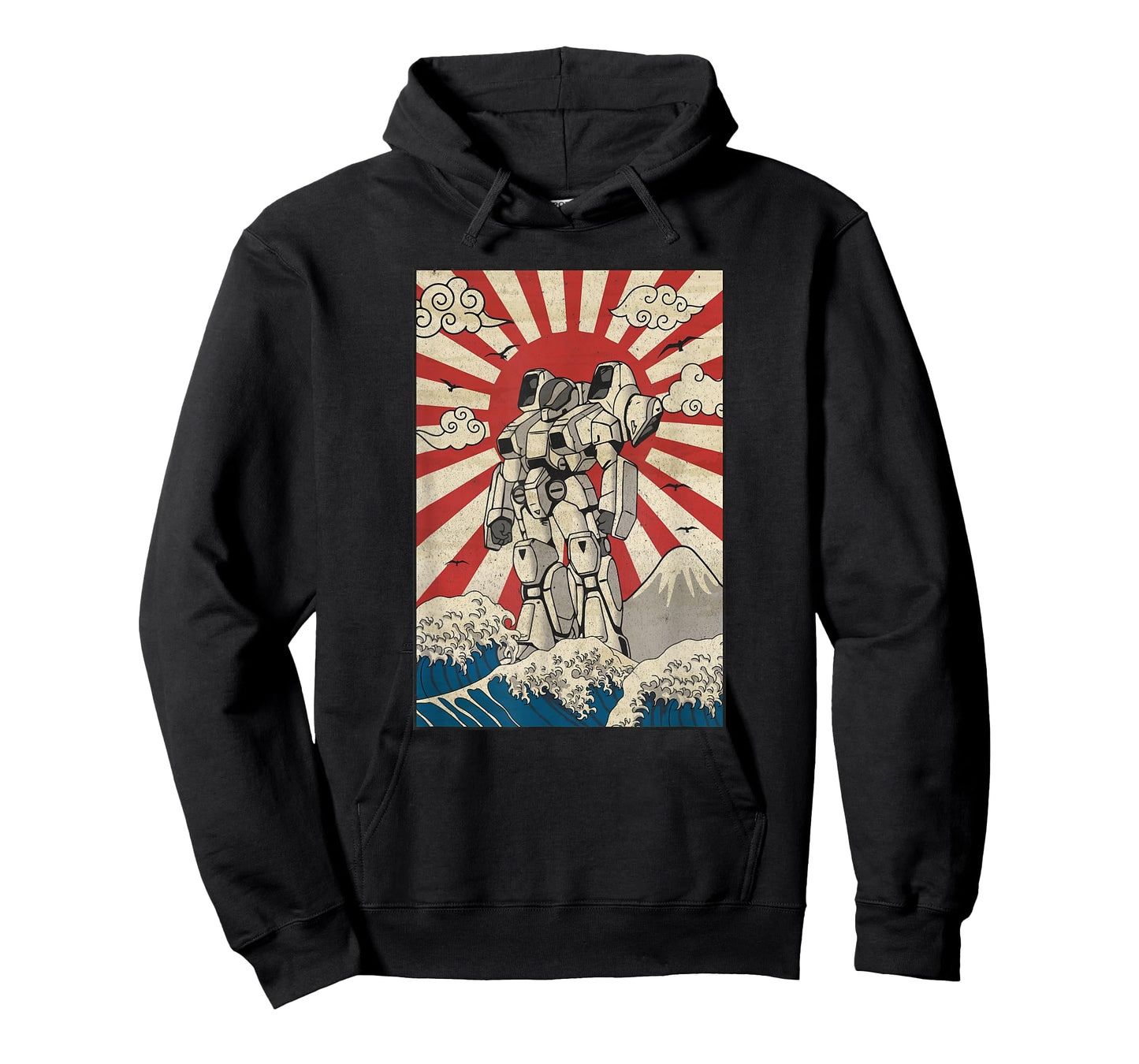 Japanese Mecha Anime Robot Kanagawa Great Wave Manga T-Shirt
