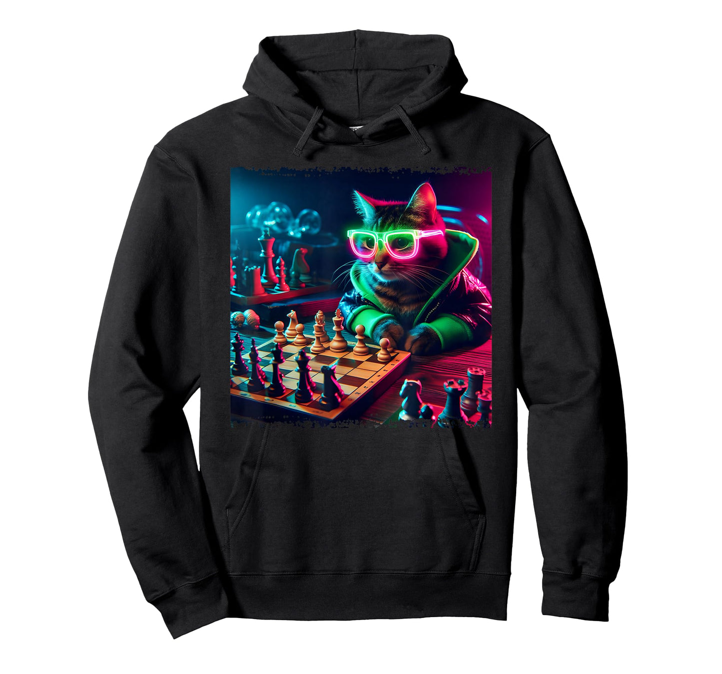 Stylish Cat Playing Chess T-Shirt