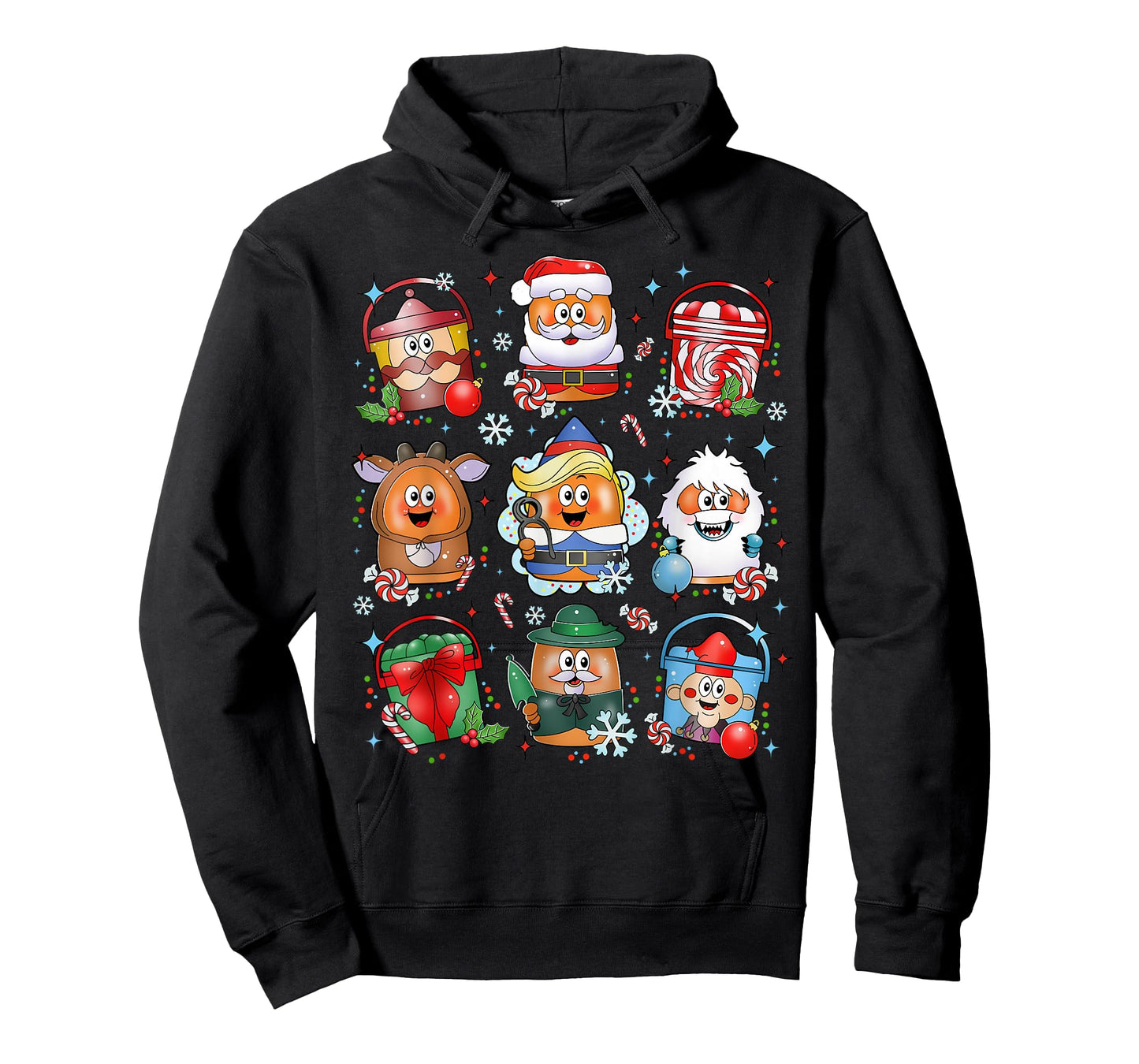 Funny Chicken Nuggets Santa Claus Reindeer Merry Christmas T-Shirt