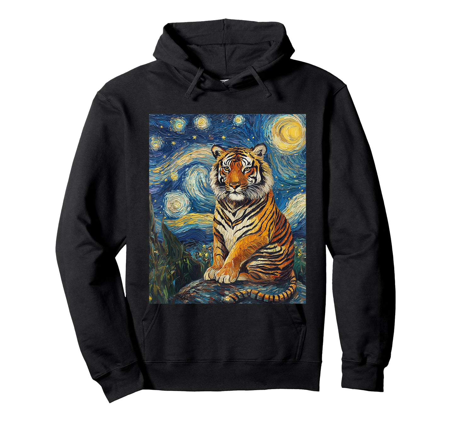 Tiger - Van Gogh Style - Starry Night - Art Funny Graphic T-Shirt