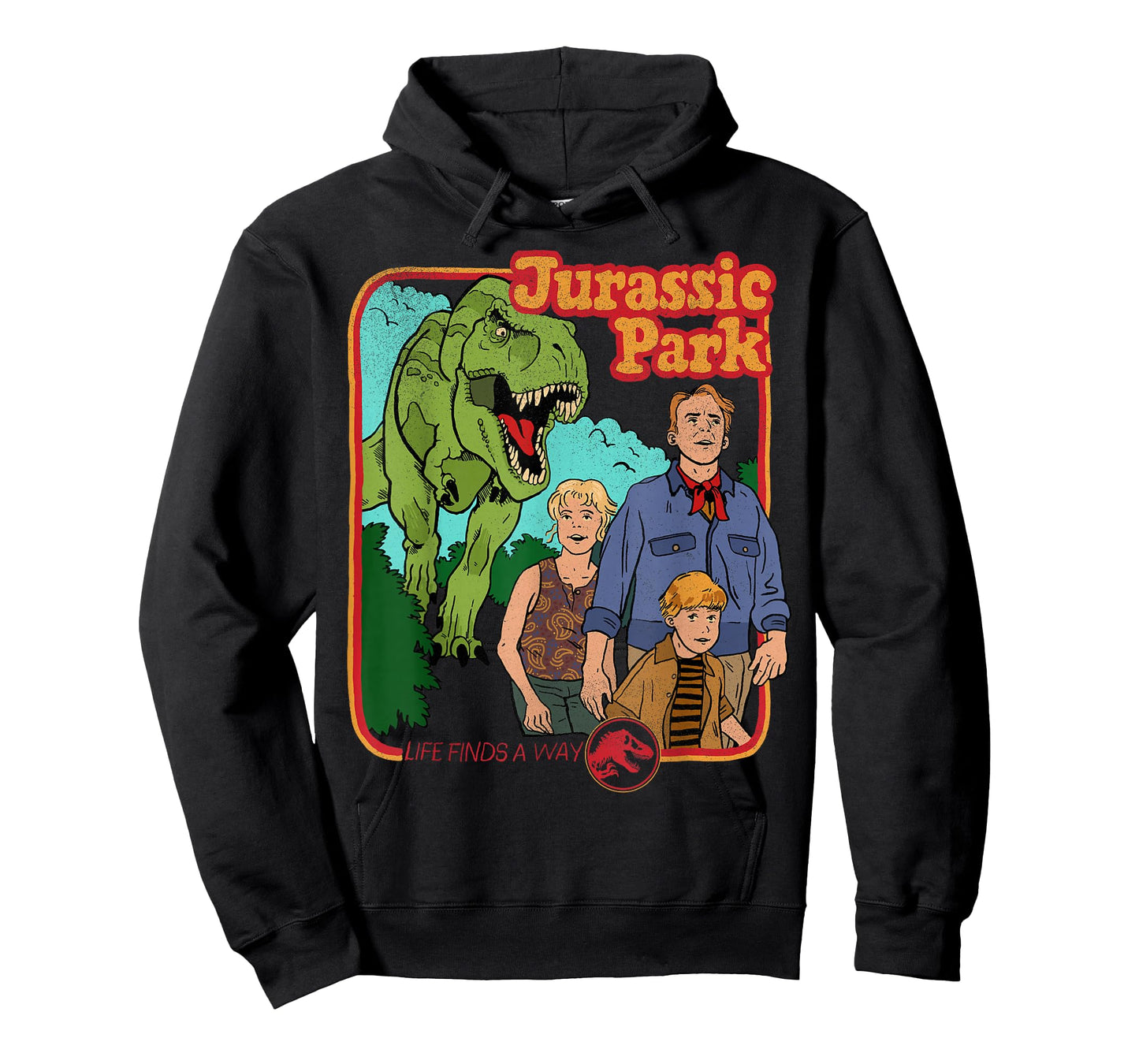Jurassic Park Retro Life Finds A Way Park Poster T-Shirt Small