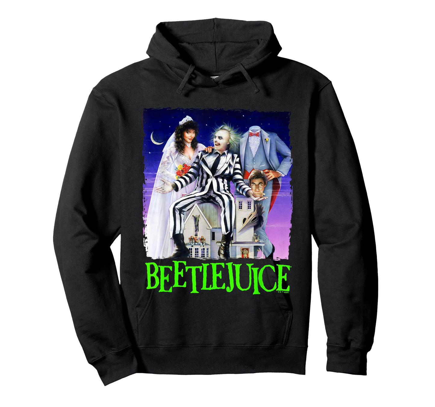 Beetlejuice Iconic Retro Group Shot Characters Chest Poster T-Shirt