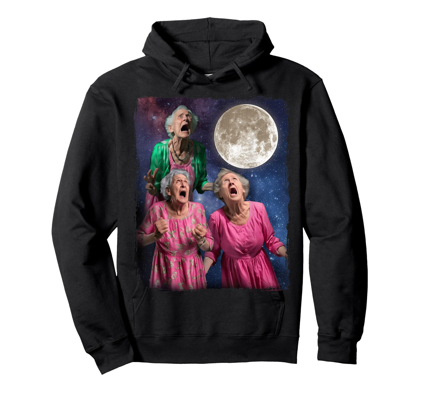 Oma Howls Den Mond an DREI Granny Moon T-Shirt