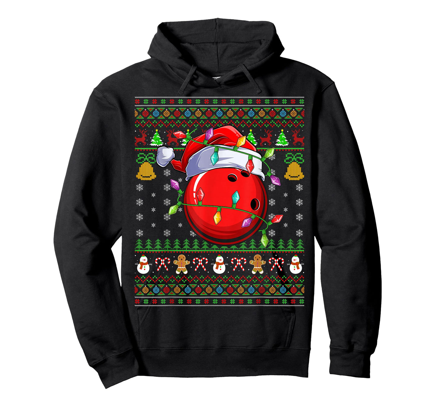Bowling Ball Ugly Christmas Sweater Sports Player Funny Xmas T-Shirt