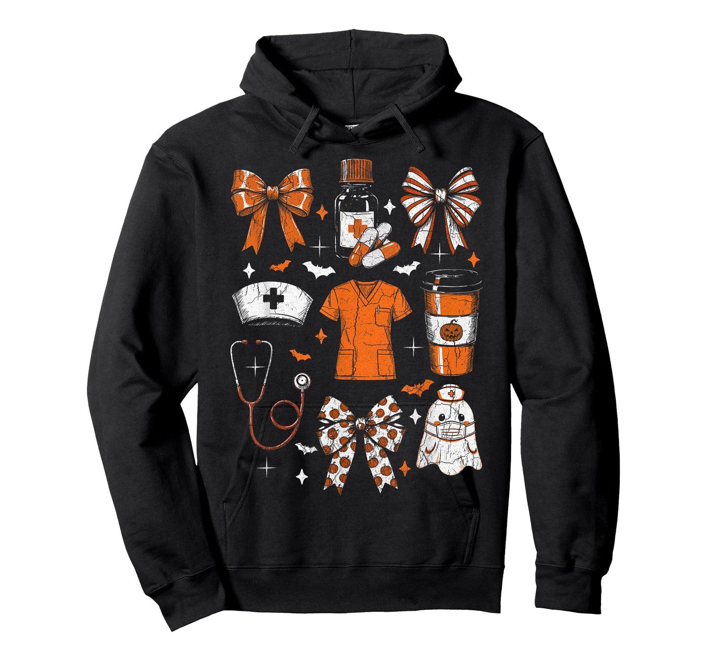 Halloween Nurse Ghost Coquette Bow Medical Scrubs Coffee Cup T-Shirt