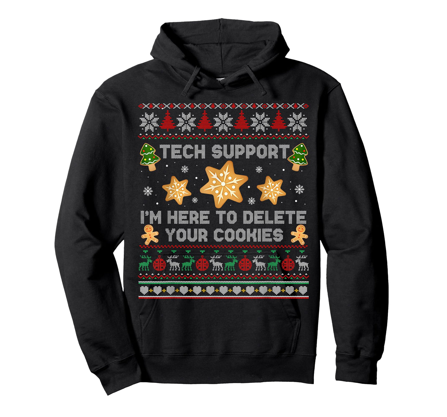 Christmas Tech Support Here to Delete Cookies Xmas Pajama T-Shirt