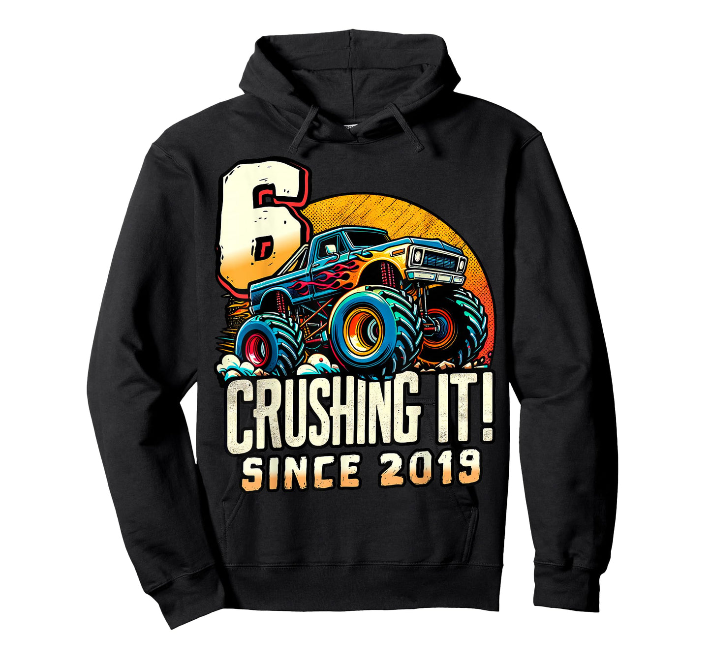 Birthday Monster Truck 6 year Old Boys 6th Party Born 2019 T-Shirt