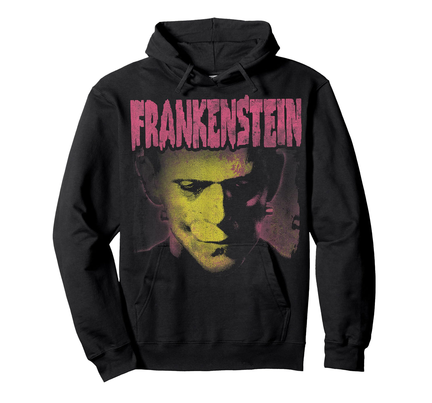 Universal Monsters Frankenstein Pink Splatter Portrait T-Shirt