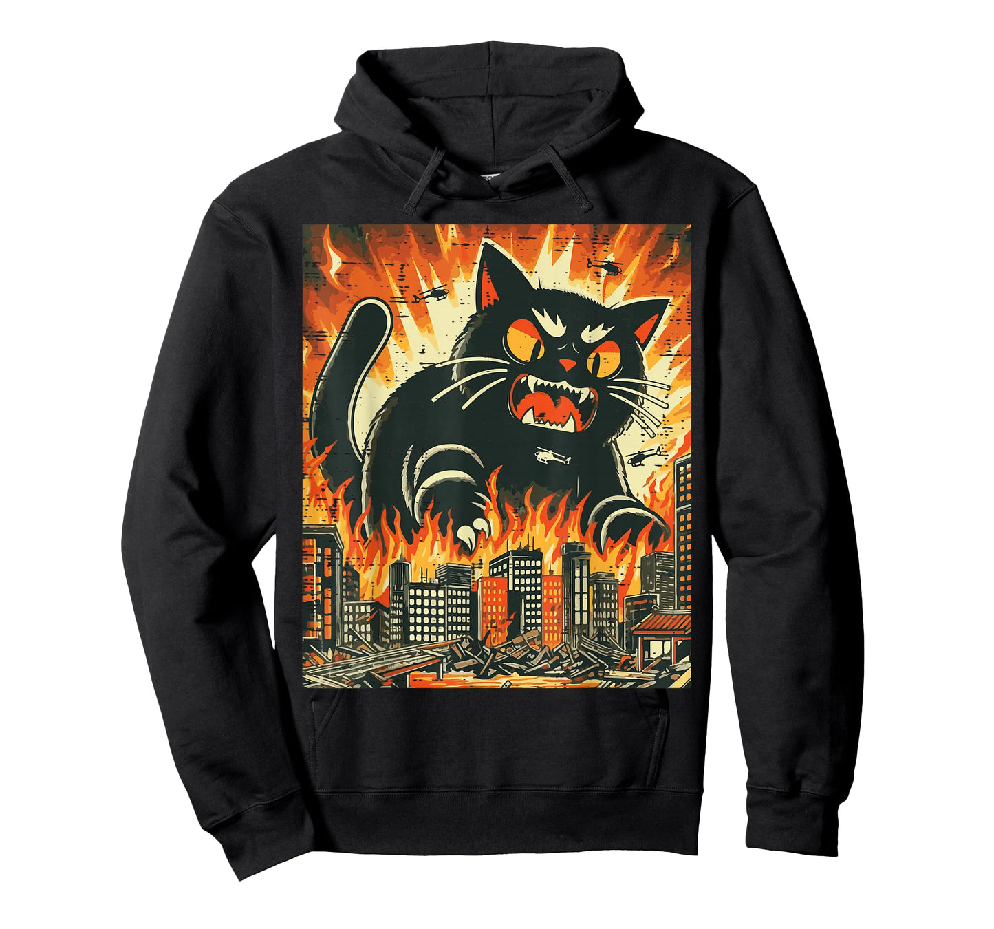 Japanese Cat Monster Funny Catzilla Pet Women Girls Kids Men T-Shirt