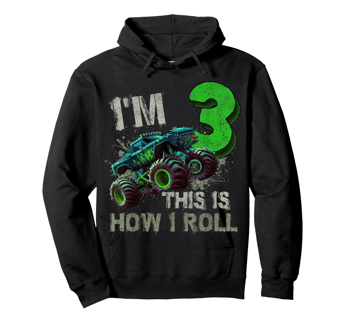 I'm 3 This Is How I Roll Monster Truck Birthday 3 Years Old T-Shirt