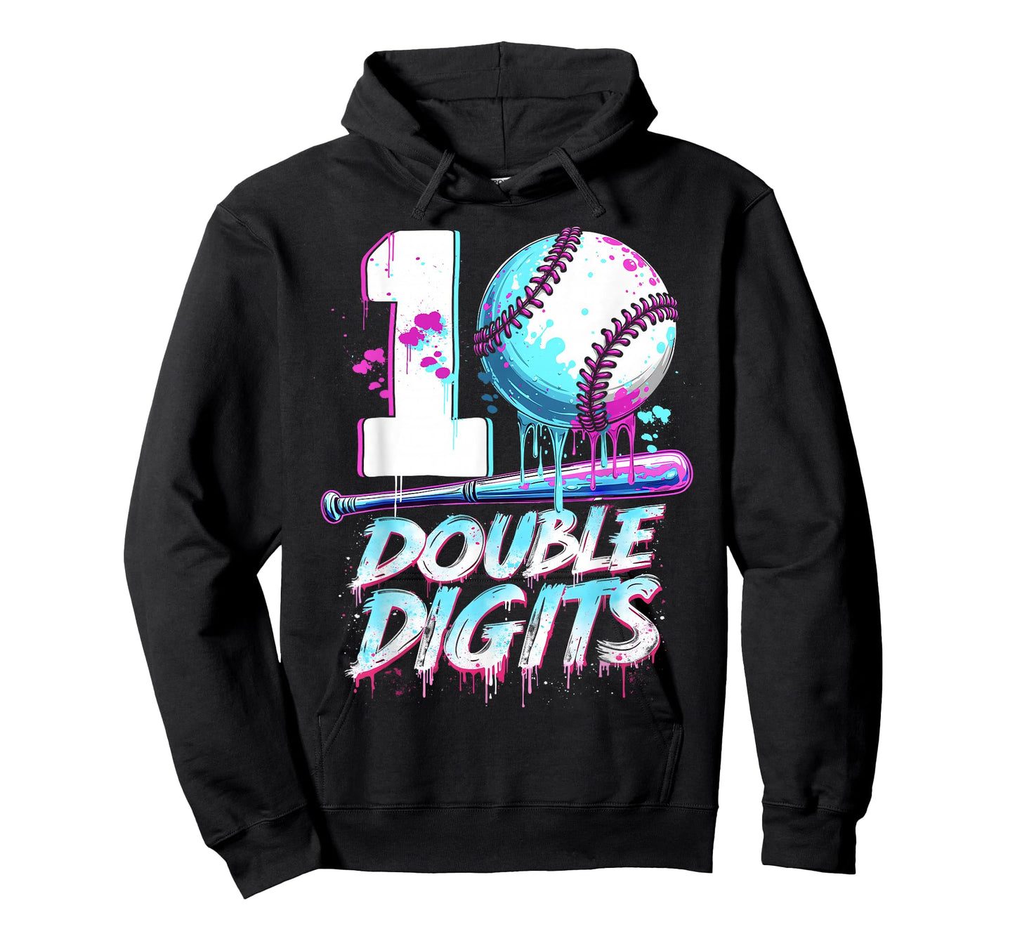 Baseball 10 Years Old Birthday Double Digits 10 Birthday Boy T-Shirt