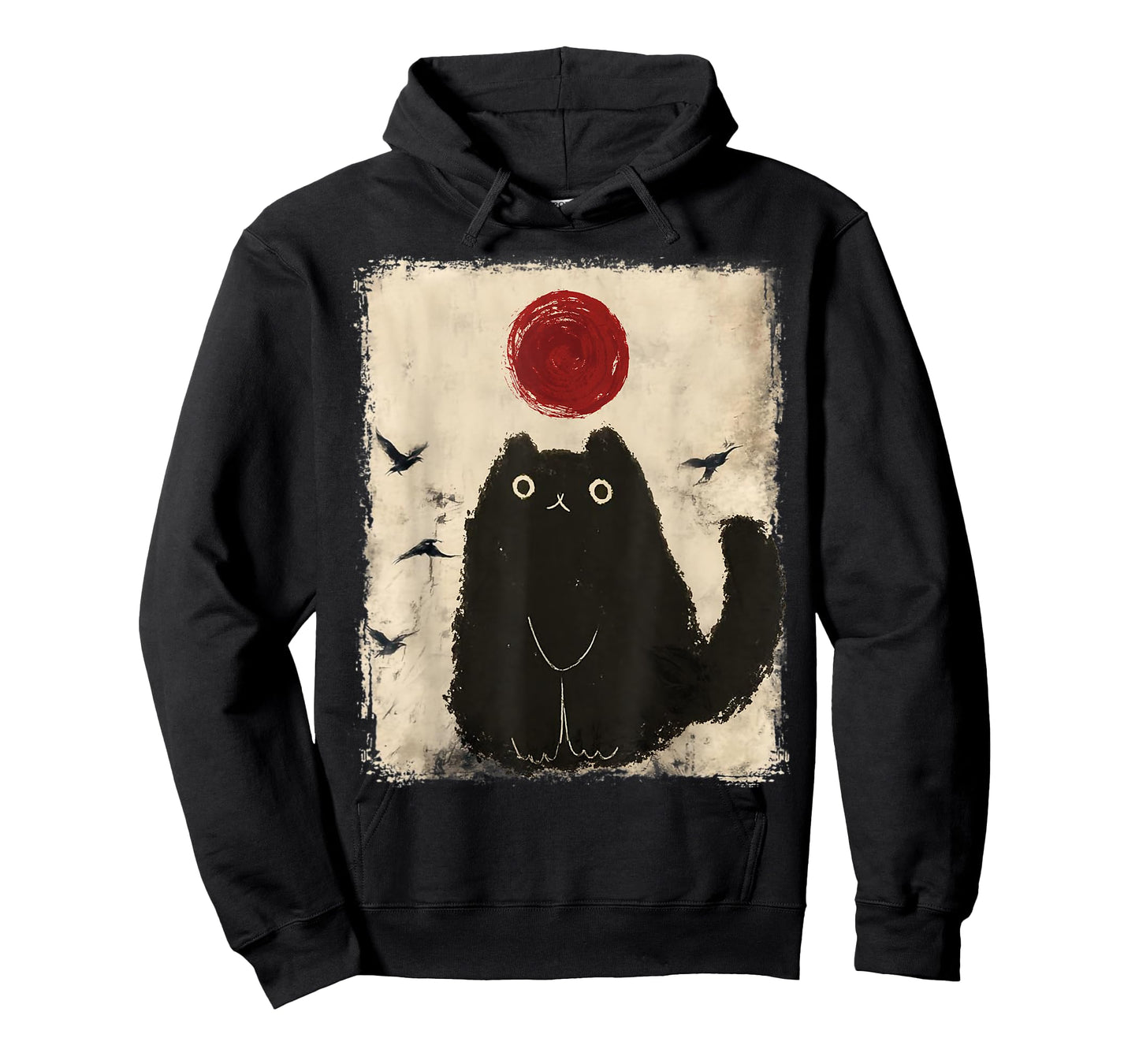 Funny Japanese Cat Black Cat Art Anime Vintage Black Cat T-Shirt