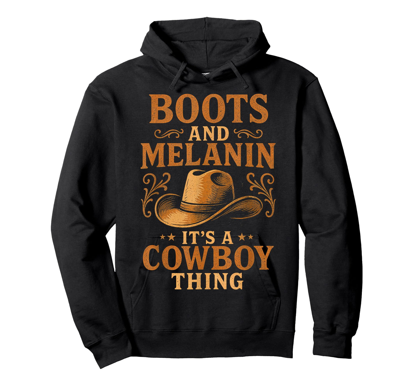 Western Country Texas Rodeo Black Cowboy Boots and Melanin T-Shirt