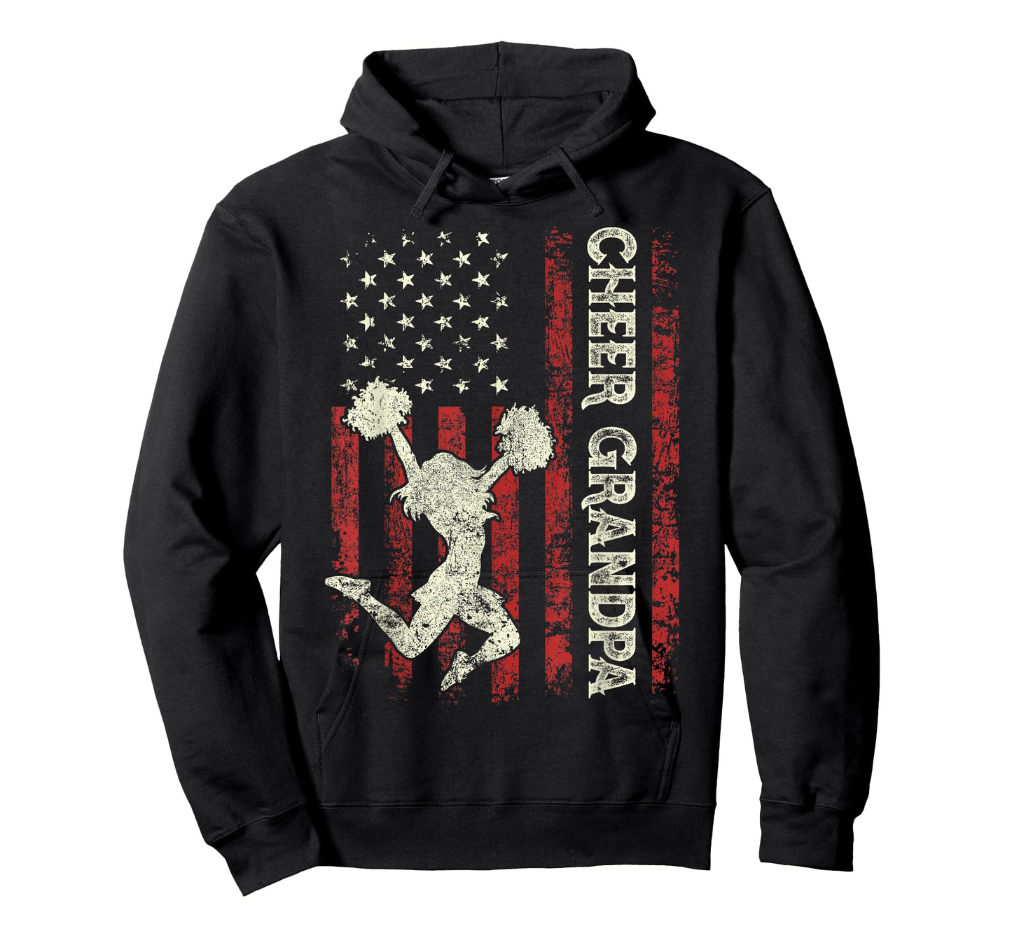 Cheer Grandpa US Flag Dad Patriotic Cheerleader Fathers Day T-Shirt