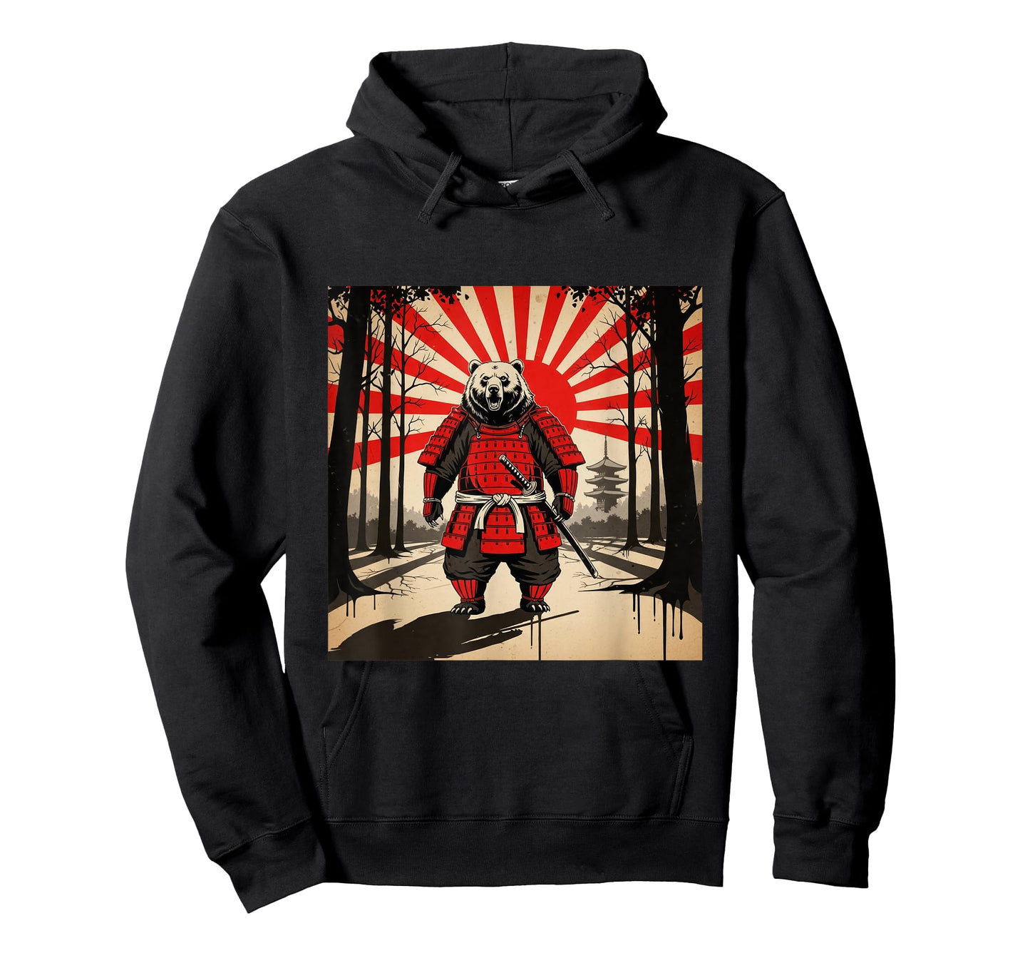 Samurai Bear Warrior Dark Japanese Mythology Design T-Shirt