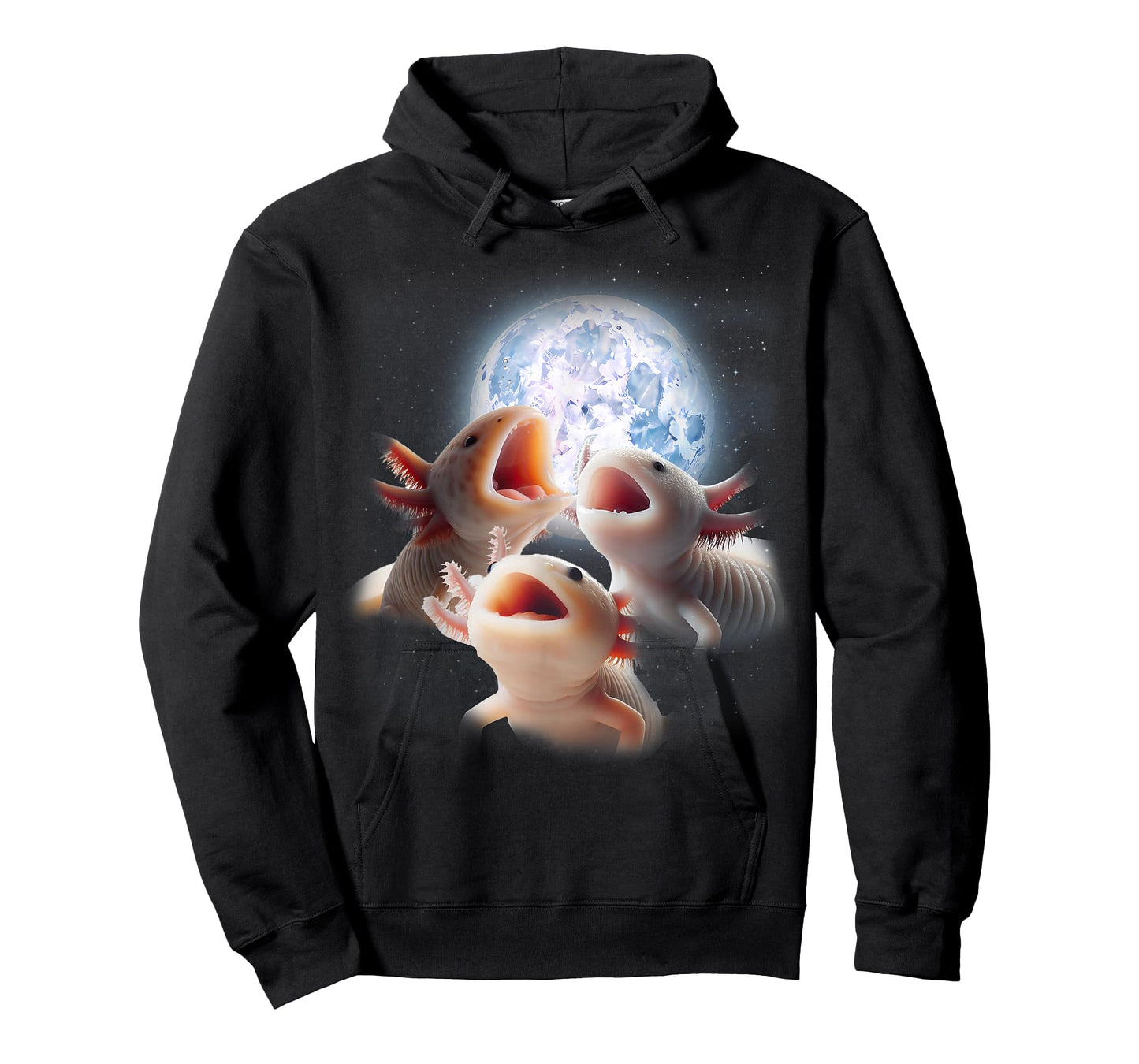 3 Axolotls Howling At The Moon Funny Axolotl Lover Kids Boy T-Shirt