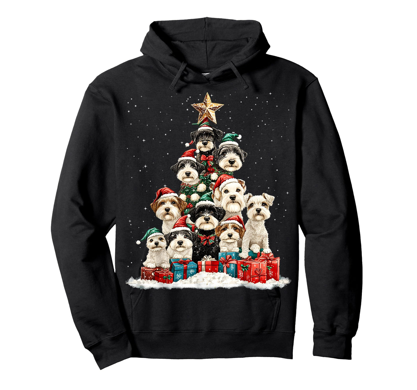 Miniature Schnauzer Christmas Tree Dog Santa Merry Dogmas T-Shirt