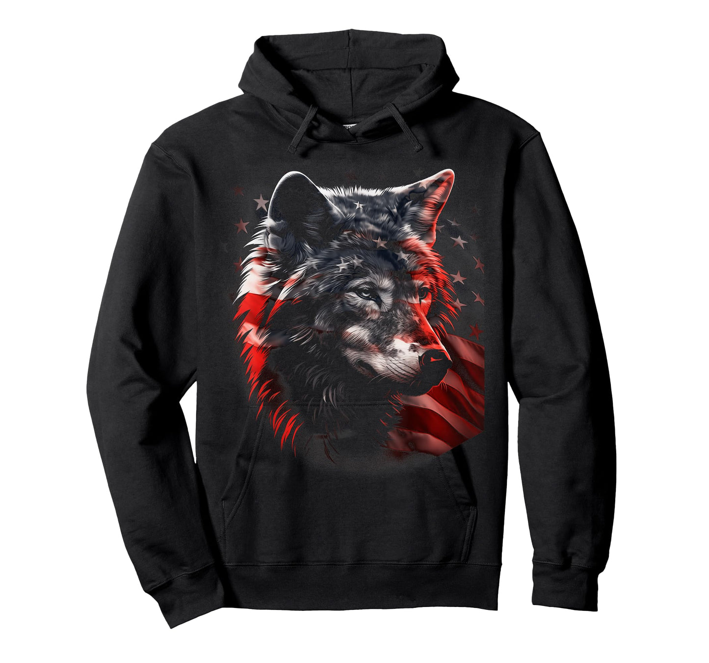 Wolf American Flag USA Patriotic Wolf Lover T-Shirt for Women Kids Men