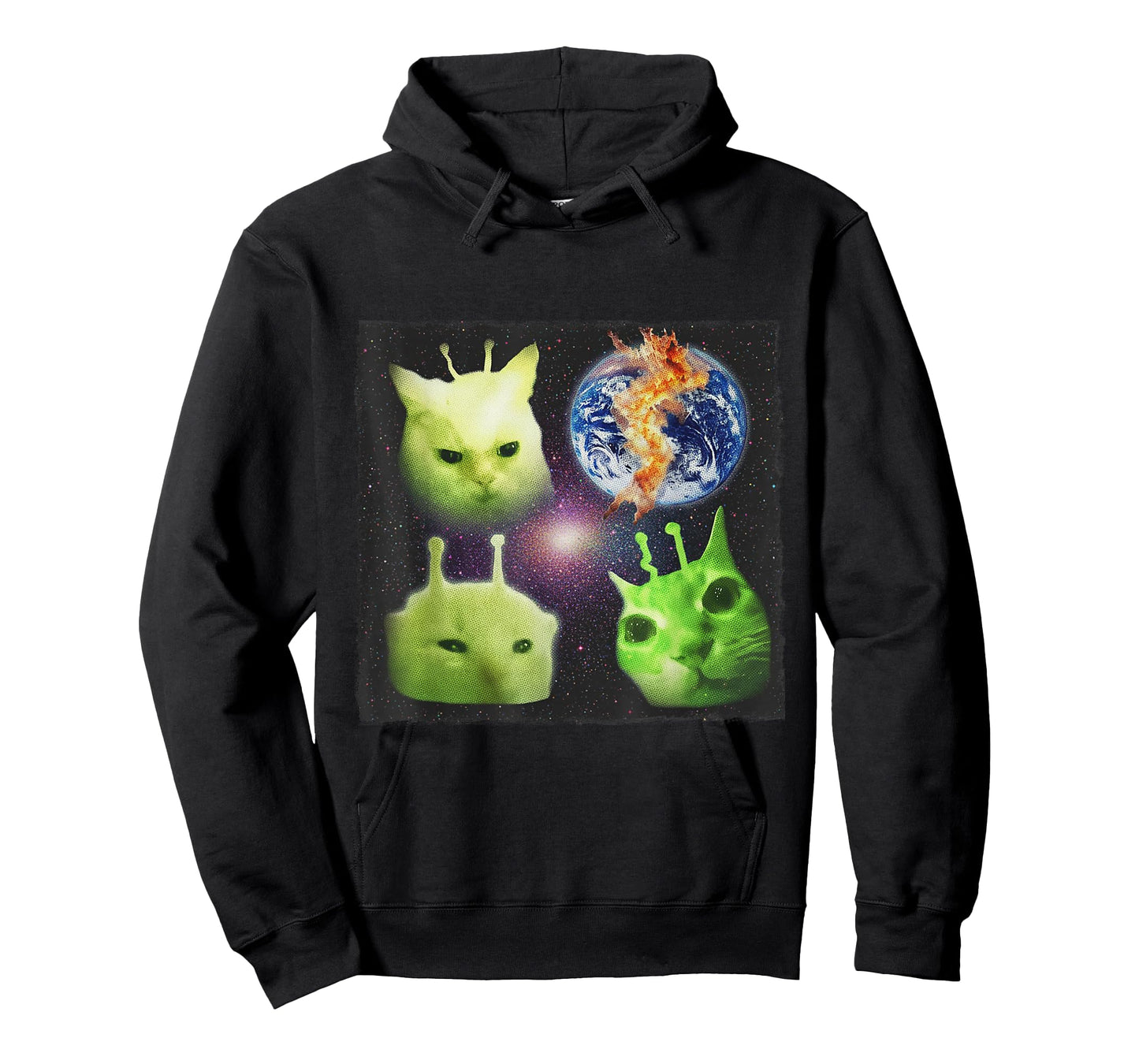 Y2k Alien UFO Cat Meme Silly Cats Retro Cat Lover Vintage T-Shirt