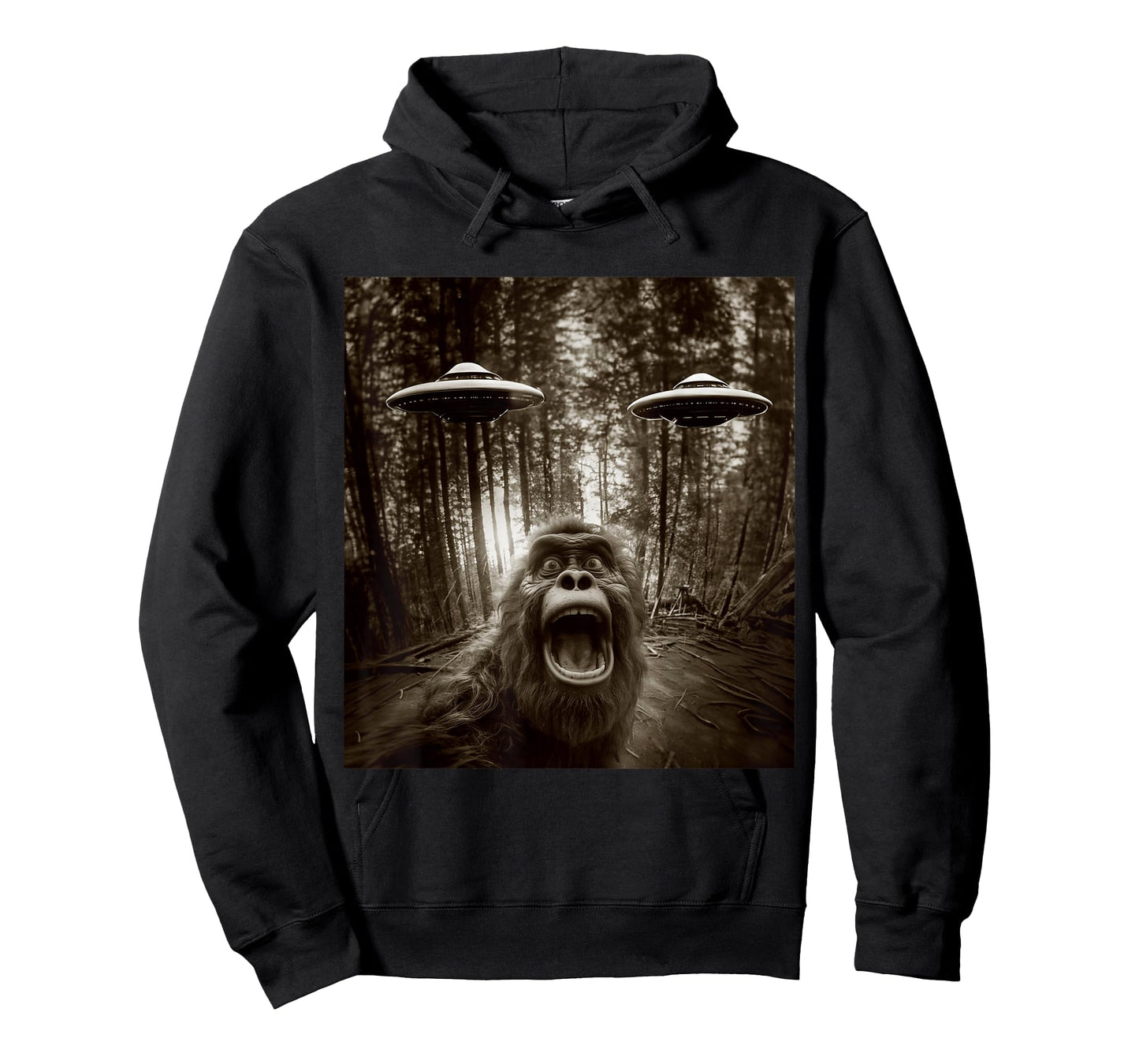 Bigfoot Sasquatch Alien UFO Tee For men women kids Graphic T-Shirt