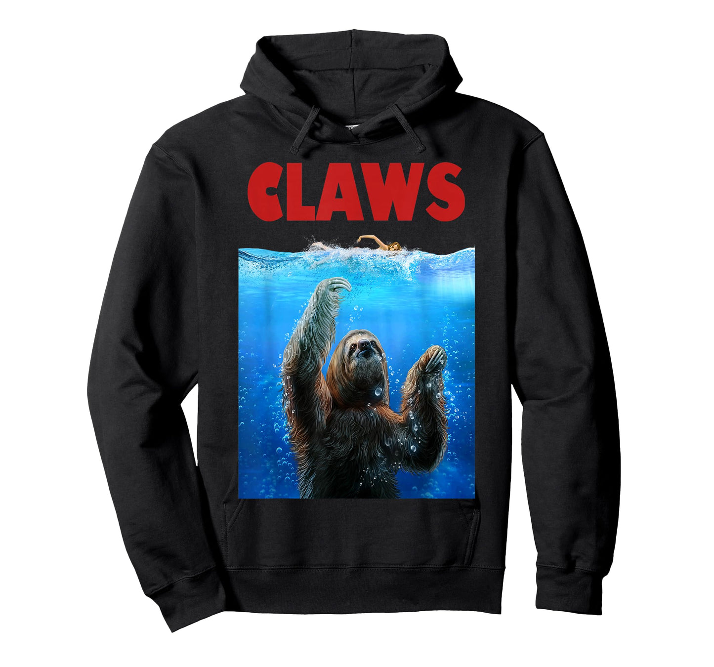 Giant Sloth Terrorizing Swimmer, Beware of Claws T-Shirt