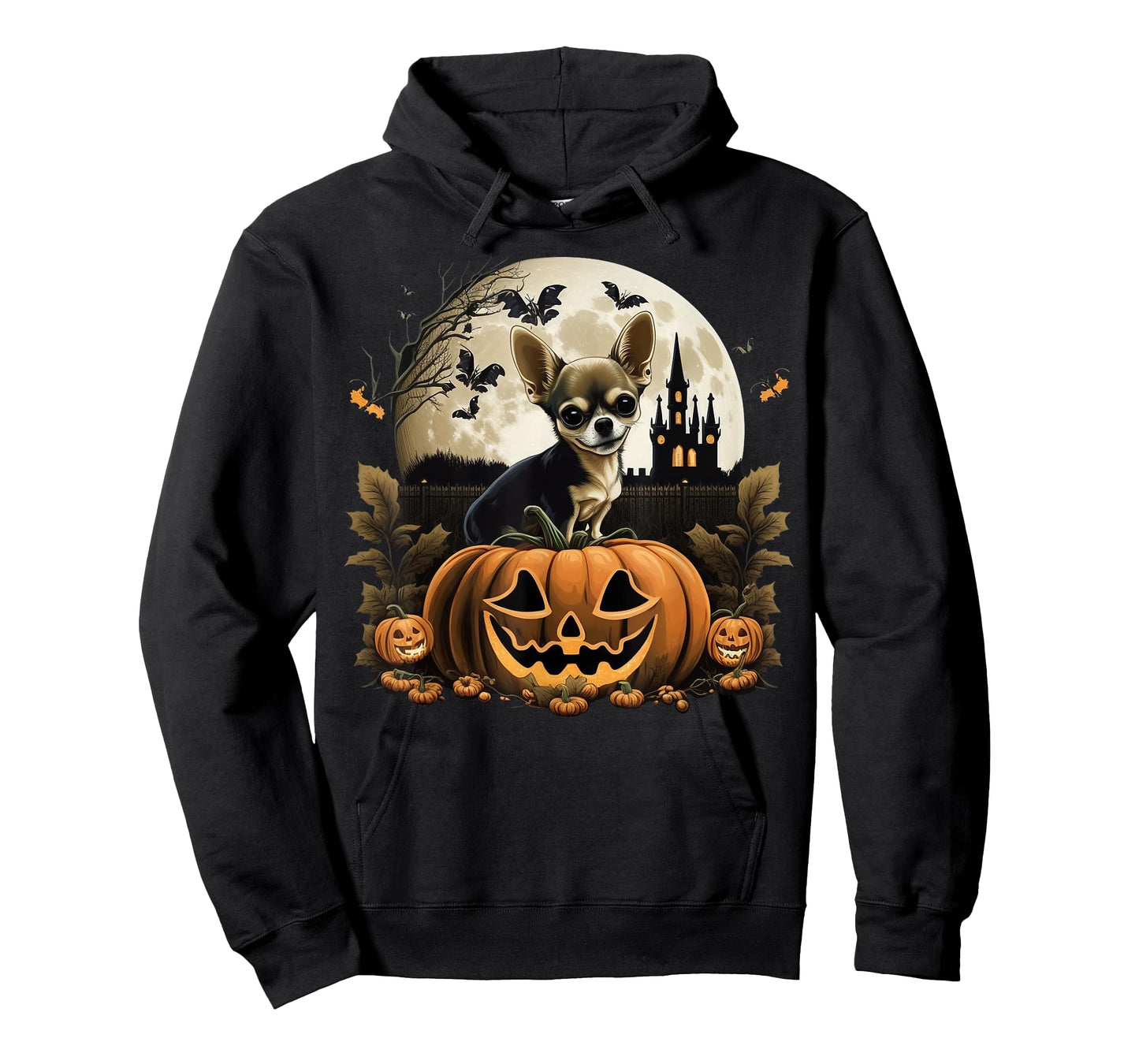 Pumpkin Chihuahua costume on Chihuahua Halloween T-Shirt