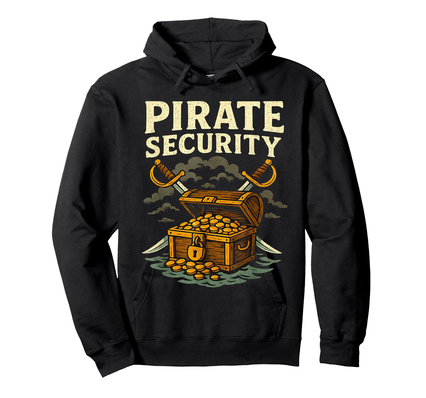 Pirate Security Funny Treasure Chest Crossed Swords Humor T-Shirt