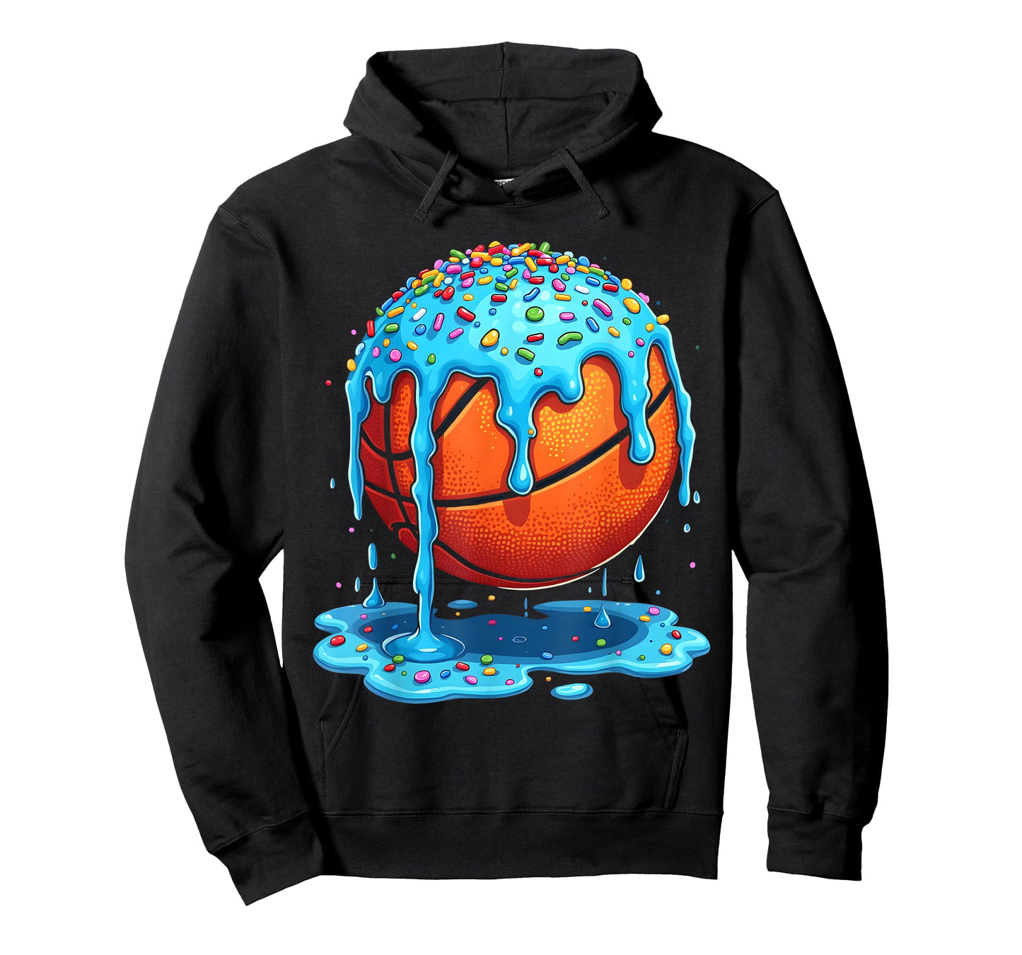 Basketball Drip Boys Girls Ice Cream Drip Sprinkles Summer T-Shirt