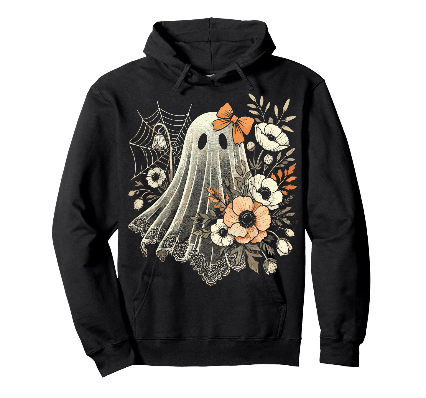 Halloween Ghost with Flowers Vintage T-Shirt