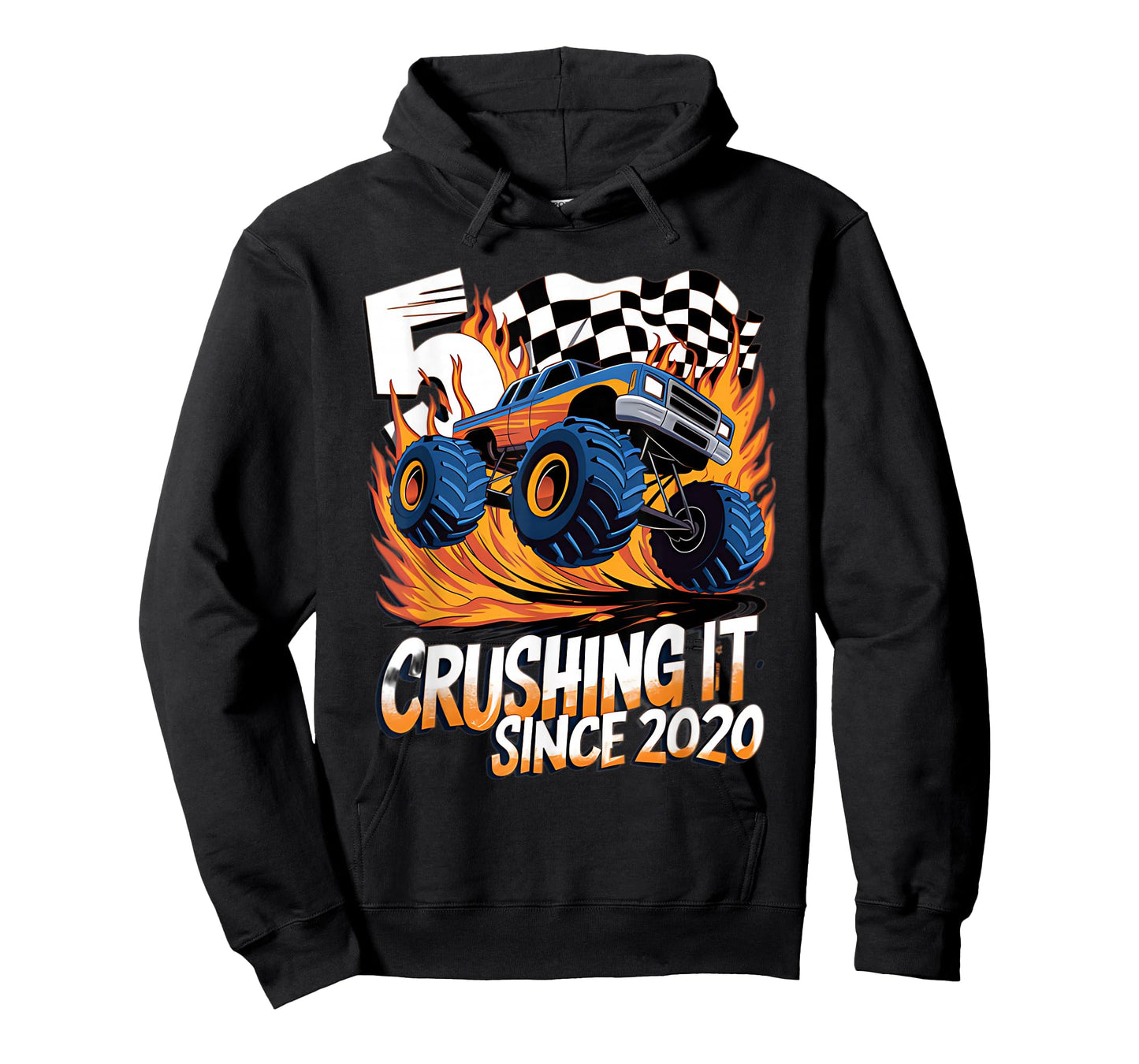Crushing It Since 2020 5th Birthday Kids Monster Truck T-Shirt
