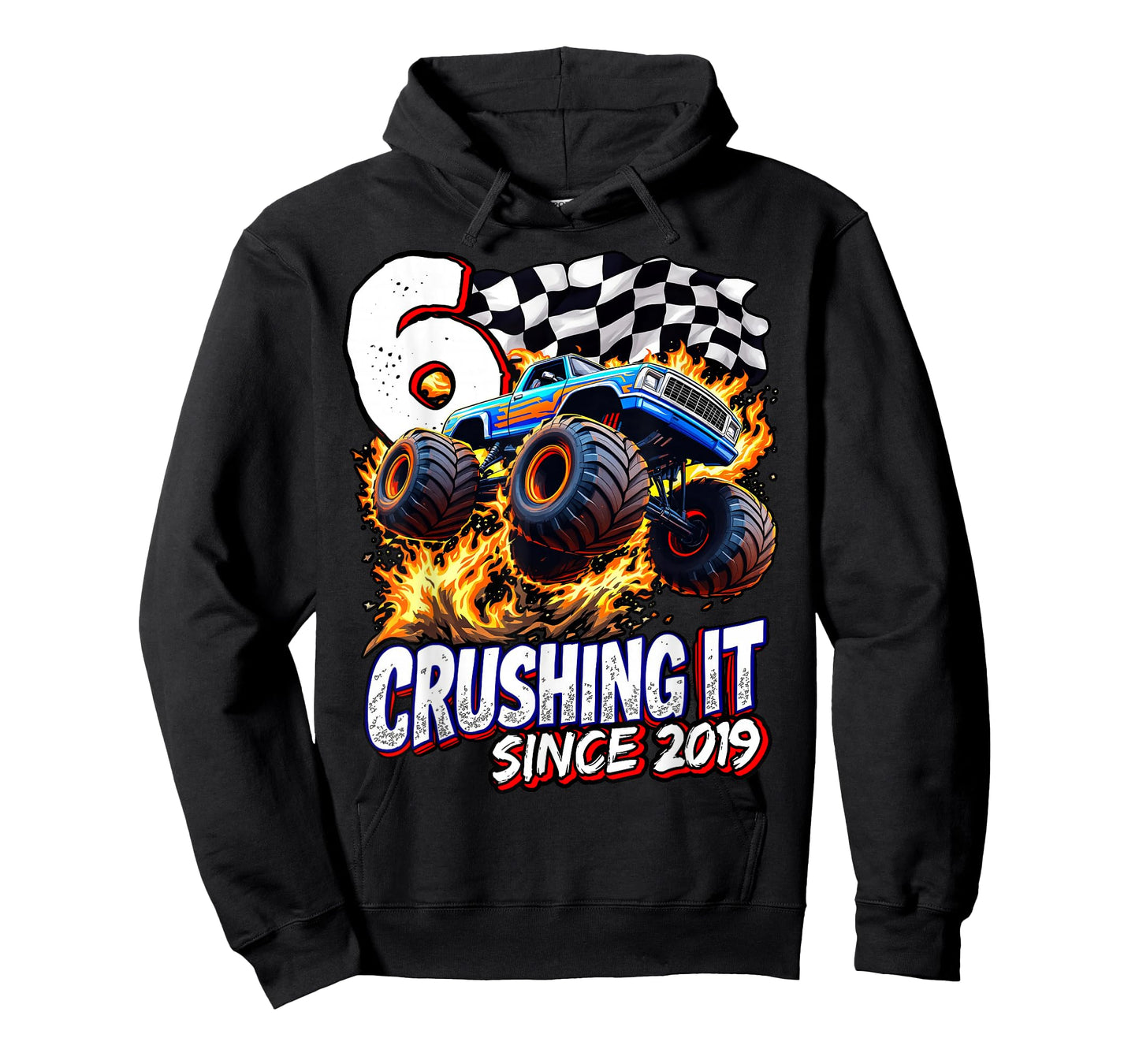 Birthday Monster Truck 6 year Old Boys 6th Party Born 2019 T-Shirt