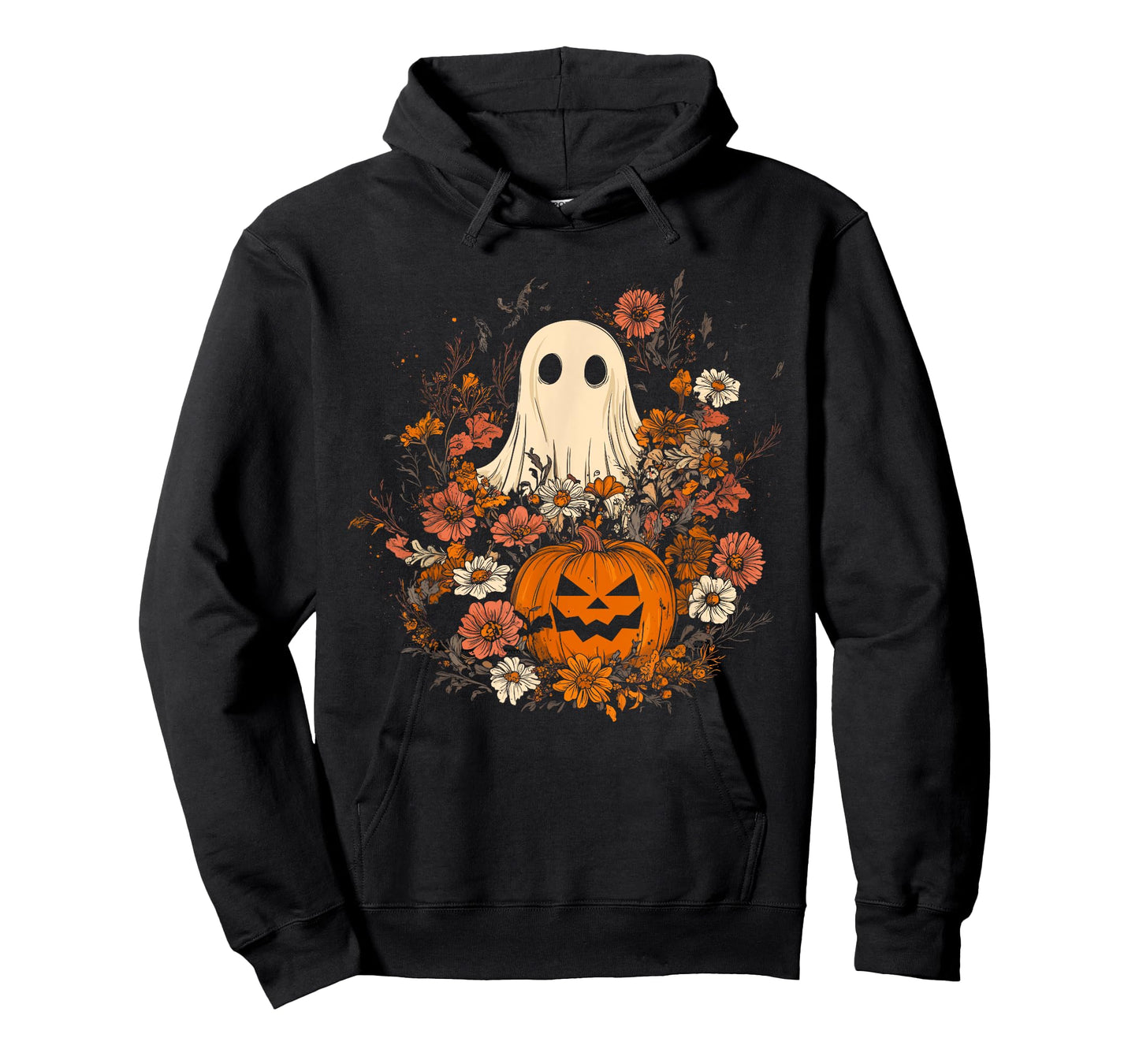 Vintage Floral Ghost Halloween Ghost in the Forest Gothic T-Shirt