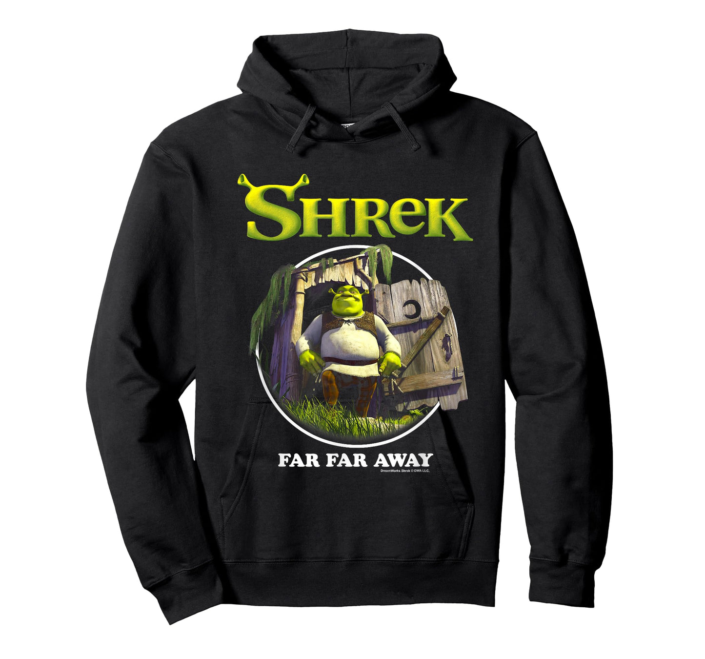 Shrek Far Far Away Confidence Pose Big Chest Circle Logo T-Shirt
