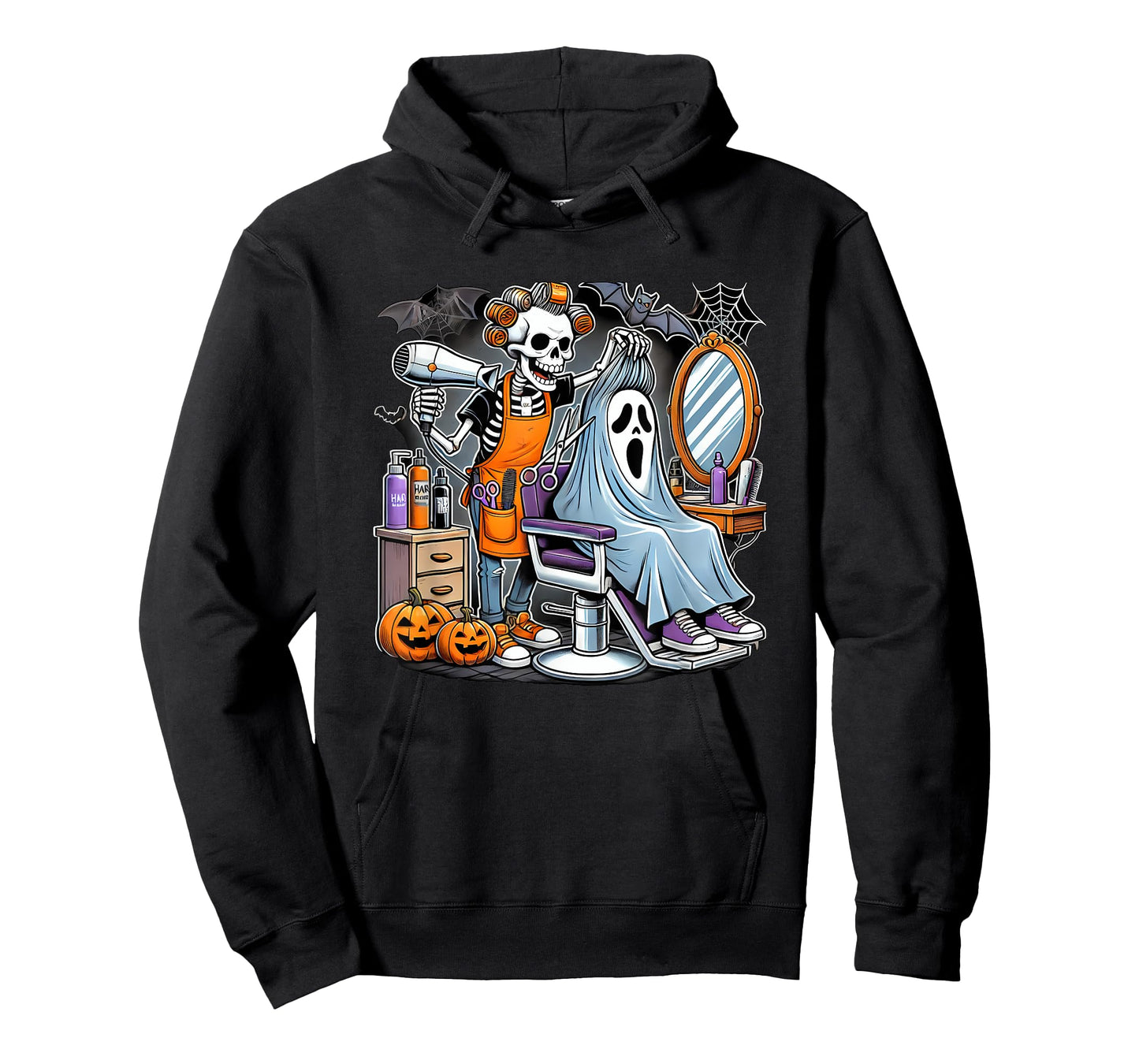 Halloween Skeleton Hairdresser Hairstylist T-Shirt