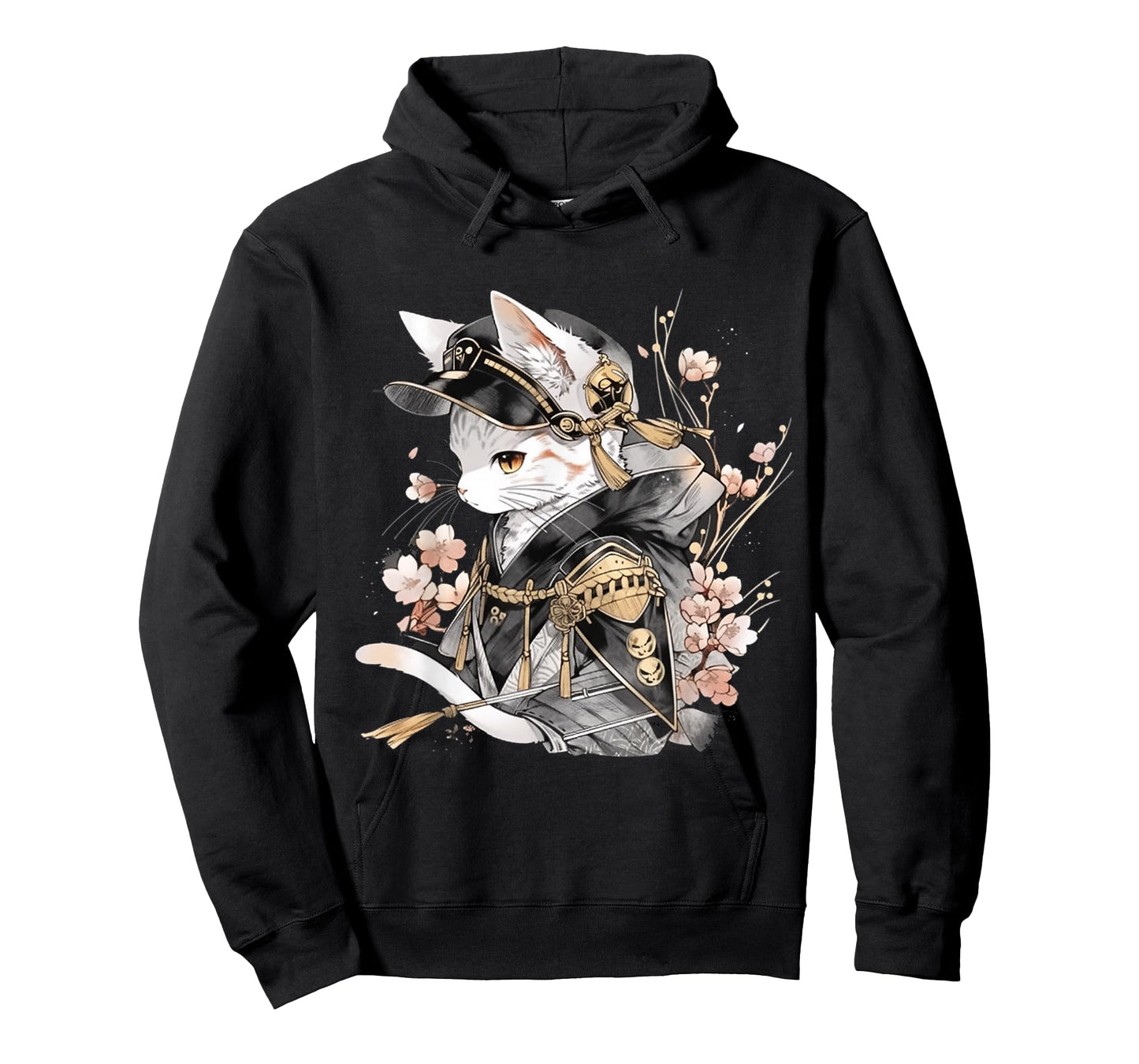Japanese Art Cat Ninja Ukiyo-e Anime Style Samurai Cat T-Shirt
