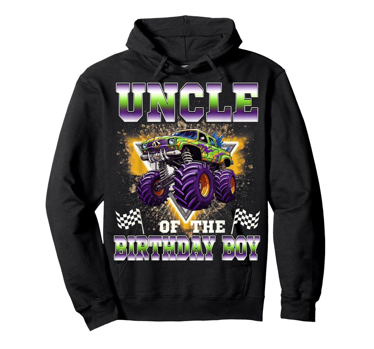 Uncle of The Birthday Boy Monster Truck Birthday Family T-Shirt
