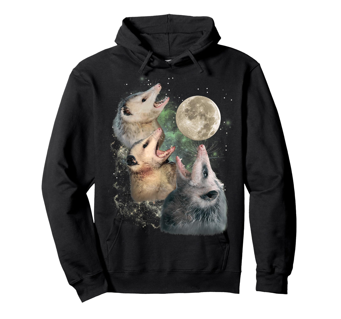 Three Opossums Moon 3 Possum Howling Funny Cursed Cult Meme Men Women T-Shirt