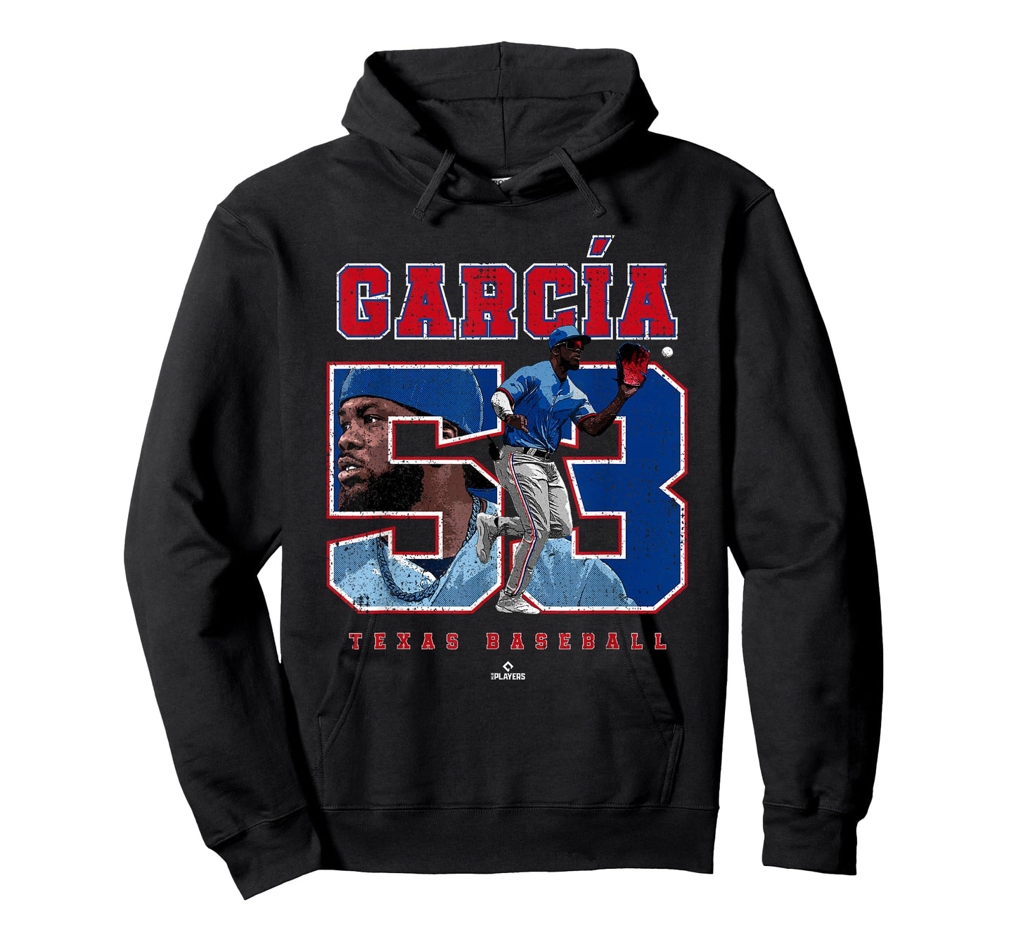 Number and Portrait Adolis Garcia Texas MLBPA T-Shirt