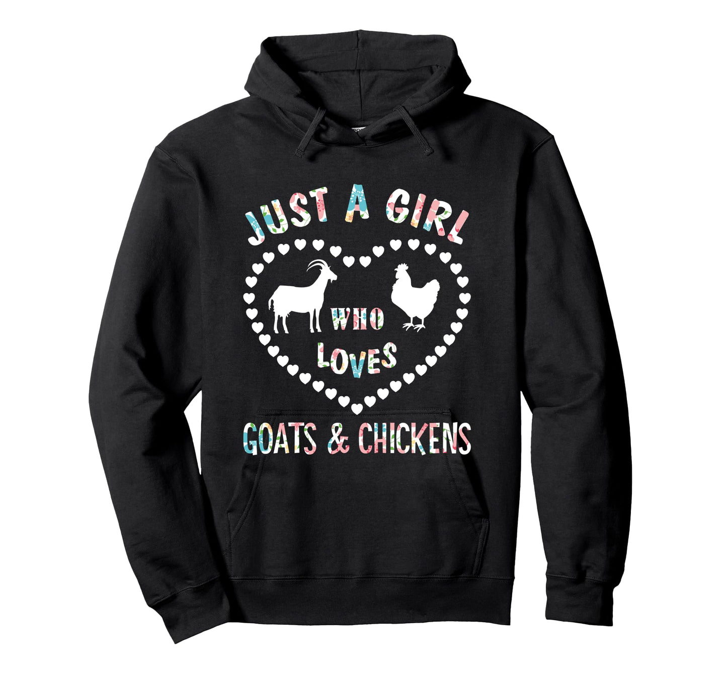 Just A Girl Who Loves Goats & Chickens Funny Goat Lover Long Sleeve T-Shirt