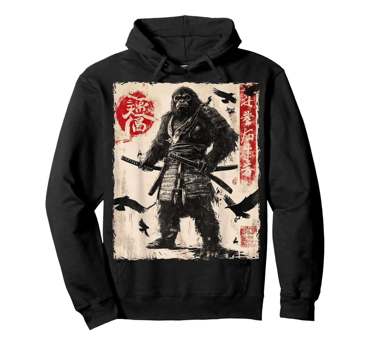 Bigfoot Sasquatch Samurai Graphic Japanese Warrior Anime T-Shirt