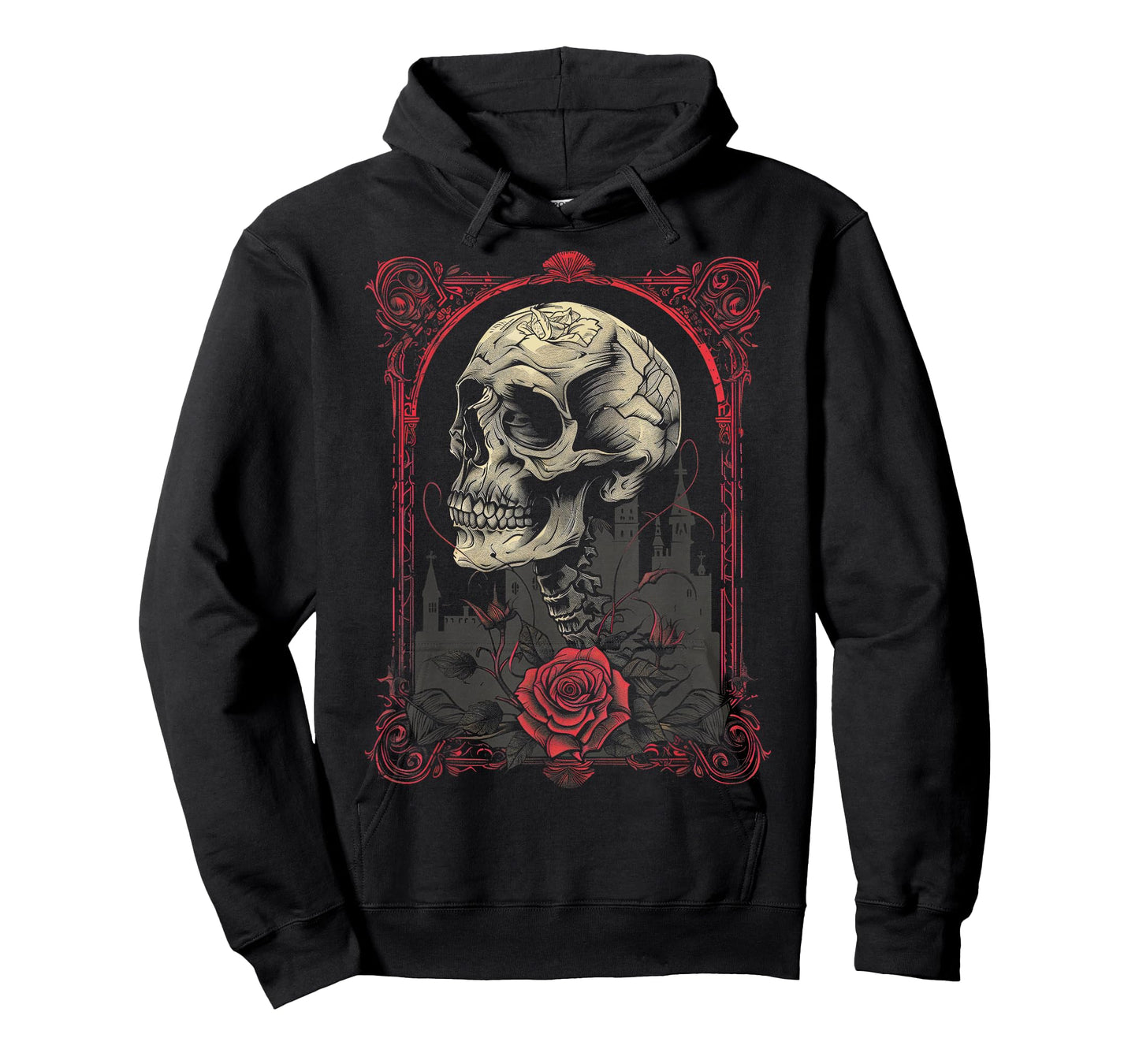 Anime Goth Japanese Skull Rose Gothic Vintage Art Macabre T-Shirt