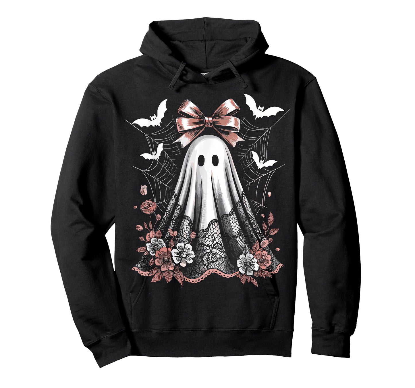 Lace Ghost Coquette Bow Vintage Women Girls Halloween Girly T-Shirt