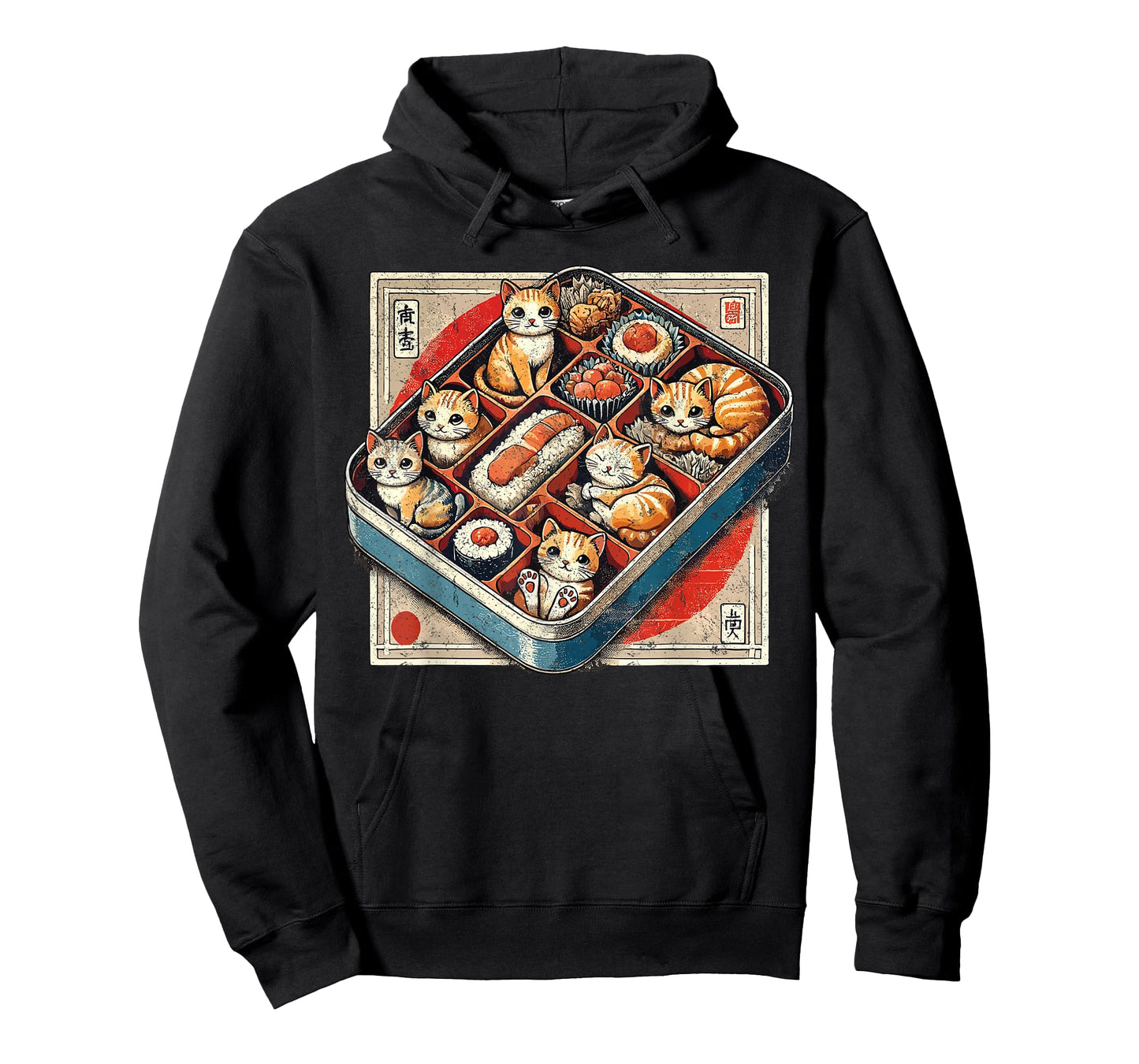 Bento Box Chibi Cats Japanese Funny Graphic Kawaii Cat Anime T-Shirt