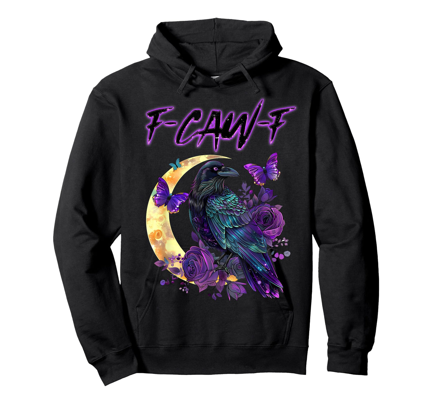 F-Caw-F Funny Raven Black Crow Spooky Season Halloween Retro T-Shirt