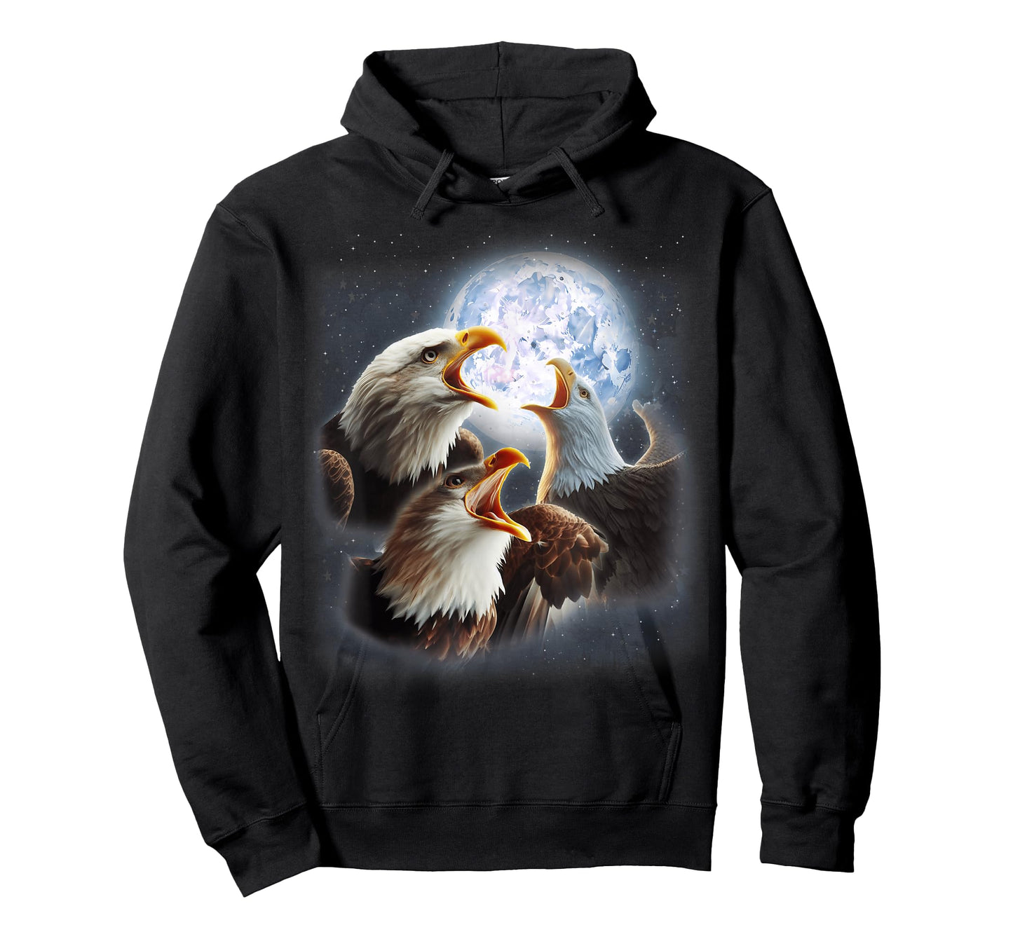 3 Eagles Howling At The Moon Funny Eagle Bird Lover Birder T-Shirt