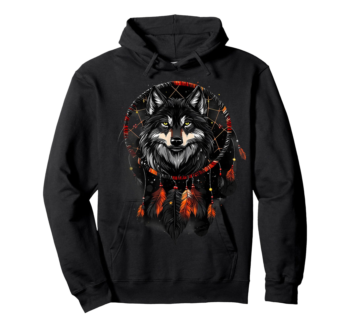 Wolf Native American Feather Headdress Dreamcatcher T-Shirt